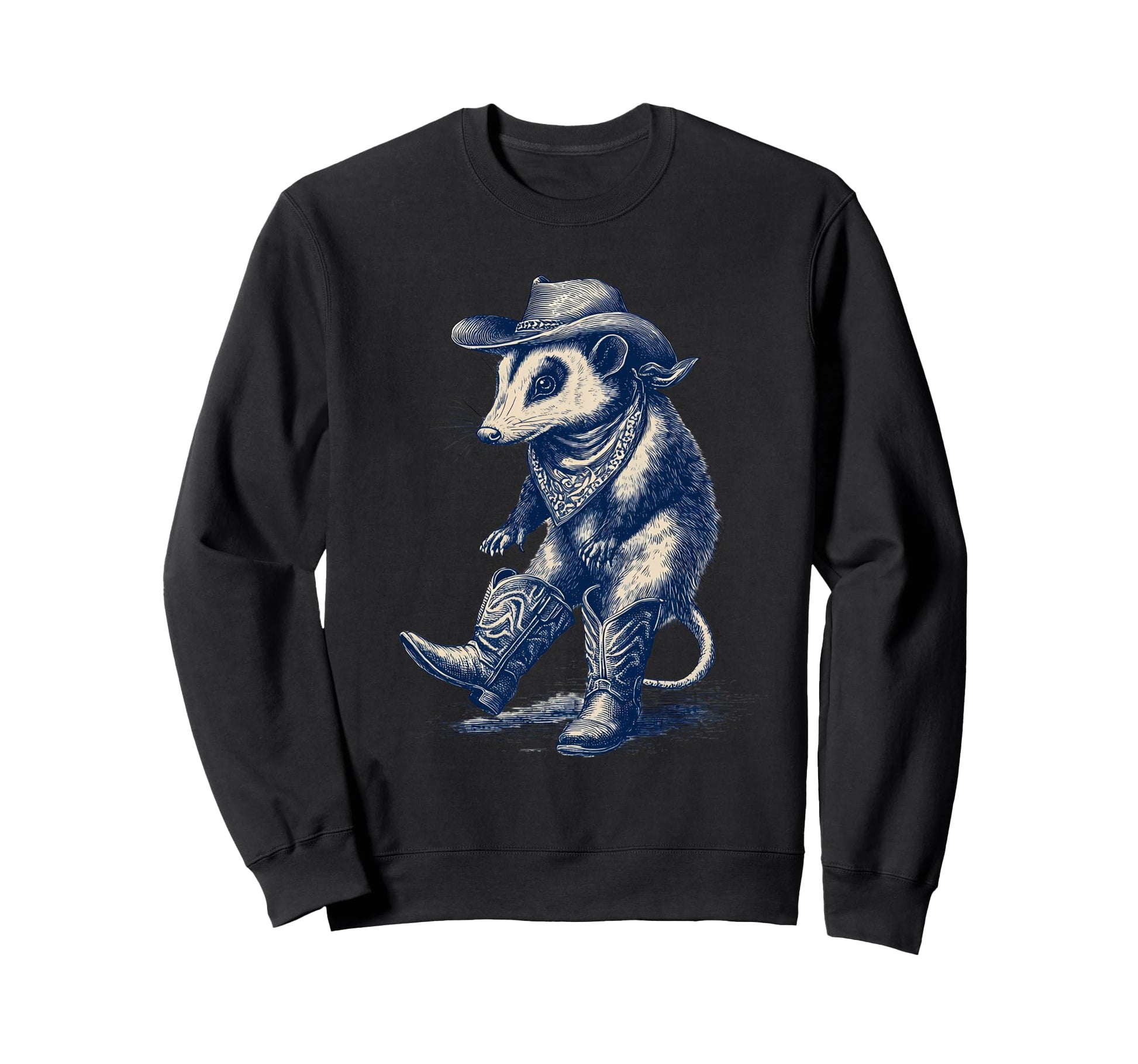 Opossum Cowboy Rodeo Cowgirl Western Sweatshirt - Minimalist Print Unisex - T-Shirt, Sweatshirt, Hoodie