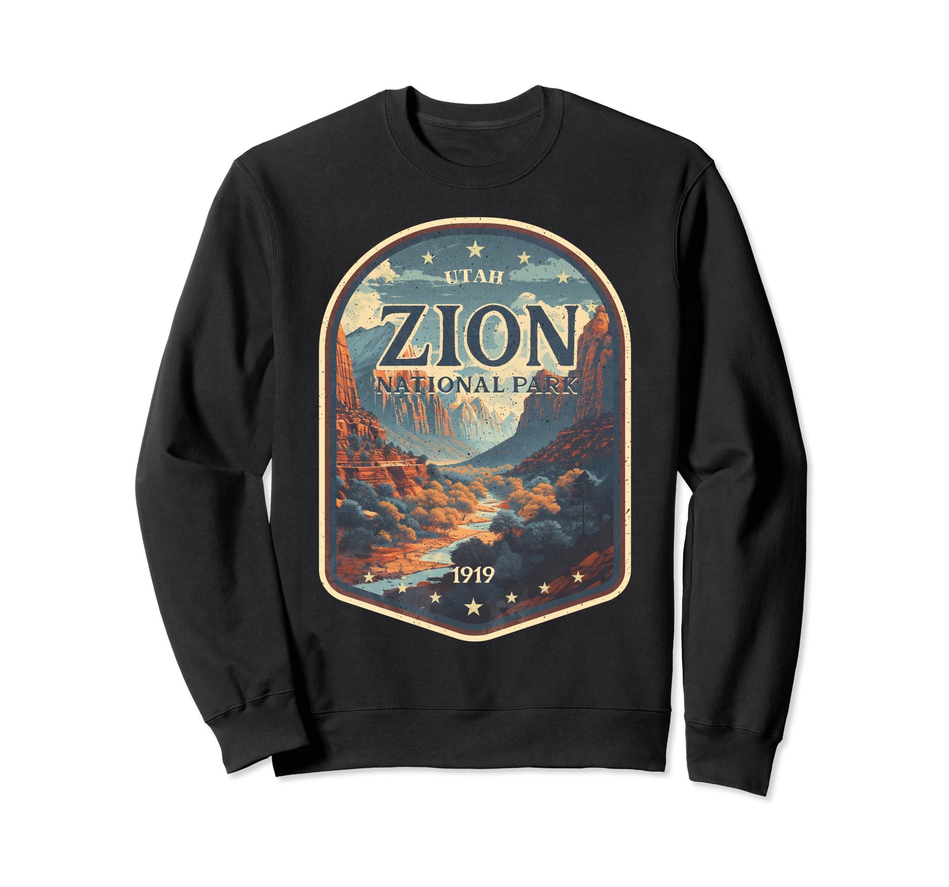Zion National Park Badge Sweatshirt - Trendy Graphic Unisex - T-Shirt, Sweatshirt, Hoodie