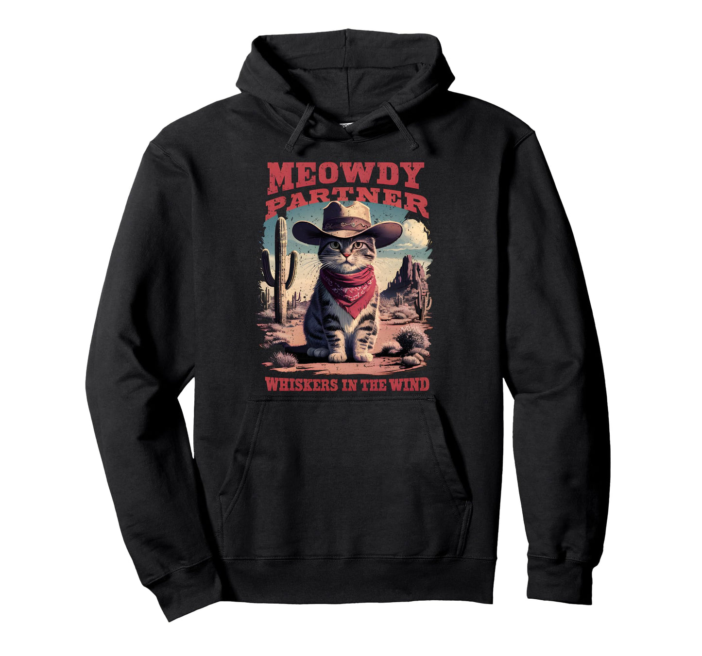 Cat Cowboy Meme Wild West Cowboy Hat Hoodie - Unique Graphic for Adults - T-Shirt, Sweatshirt, Hoodie