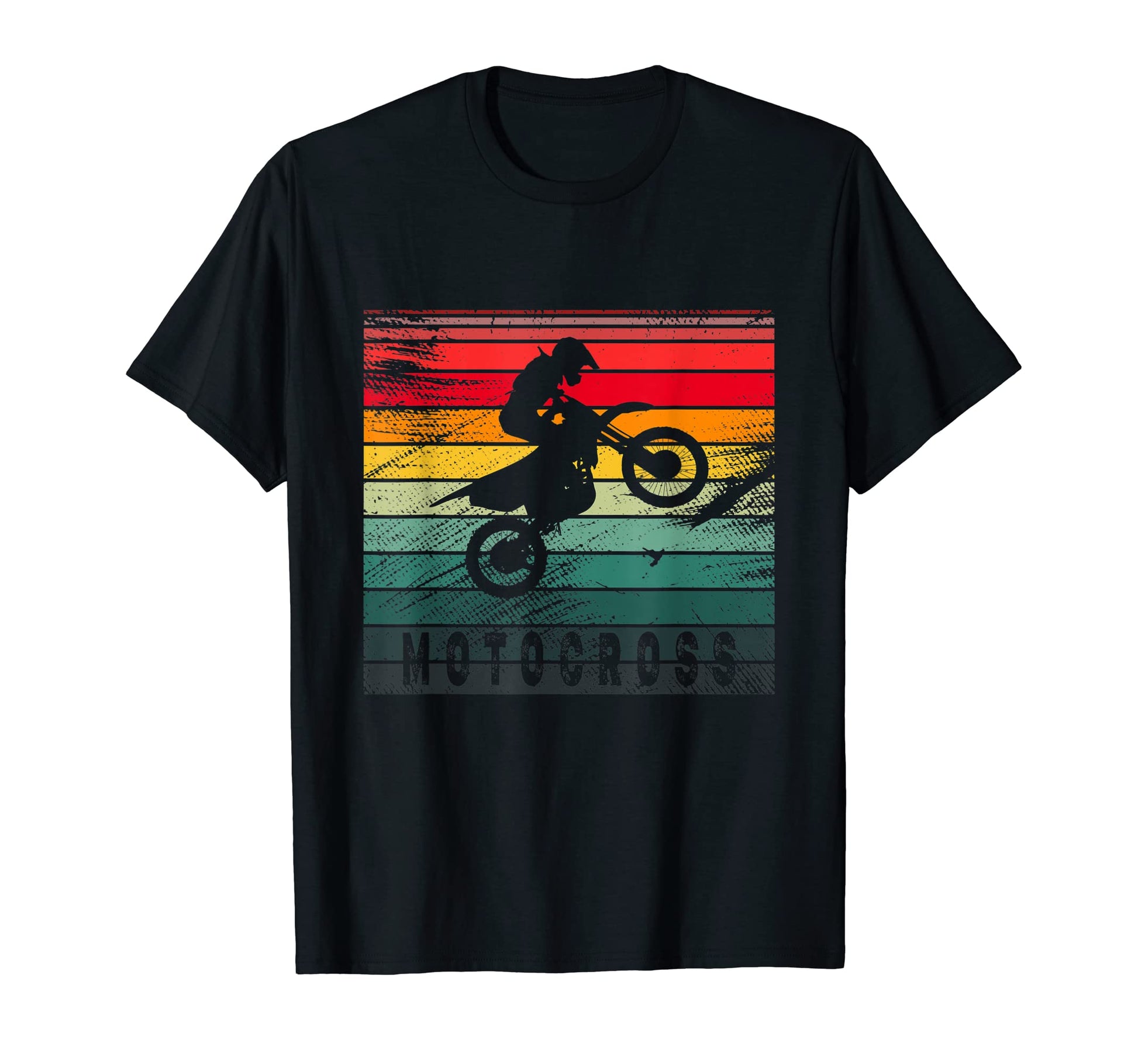 Motocross Dirt Bike Rider Rainbow T-Shirt - Minimalist Print Unisex - T-Shirt, Sweatshirt, Hoodie