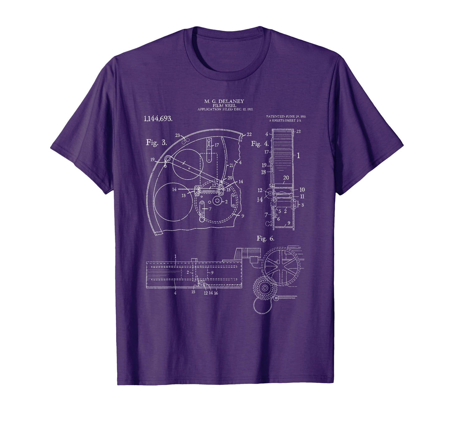 Film Reel Patent Camera Filmmaker T-Shirt - Unique Graphic Men Women - T-Shirt, Sweatshirt, Hoodie