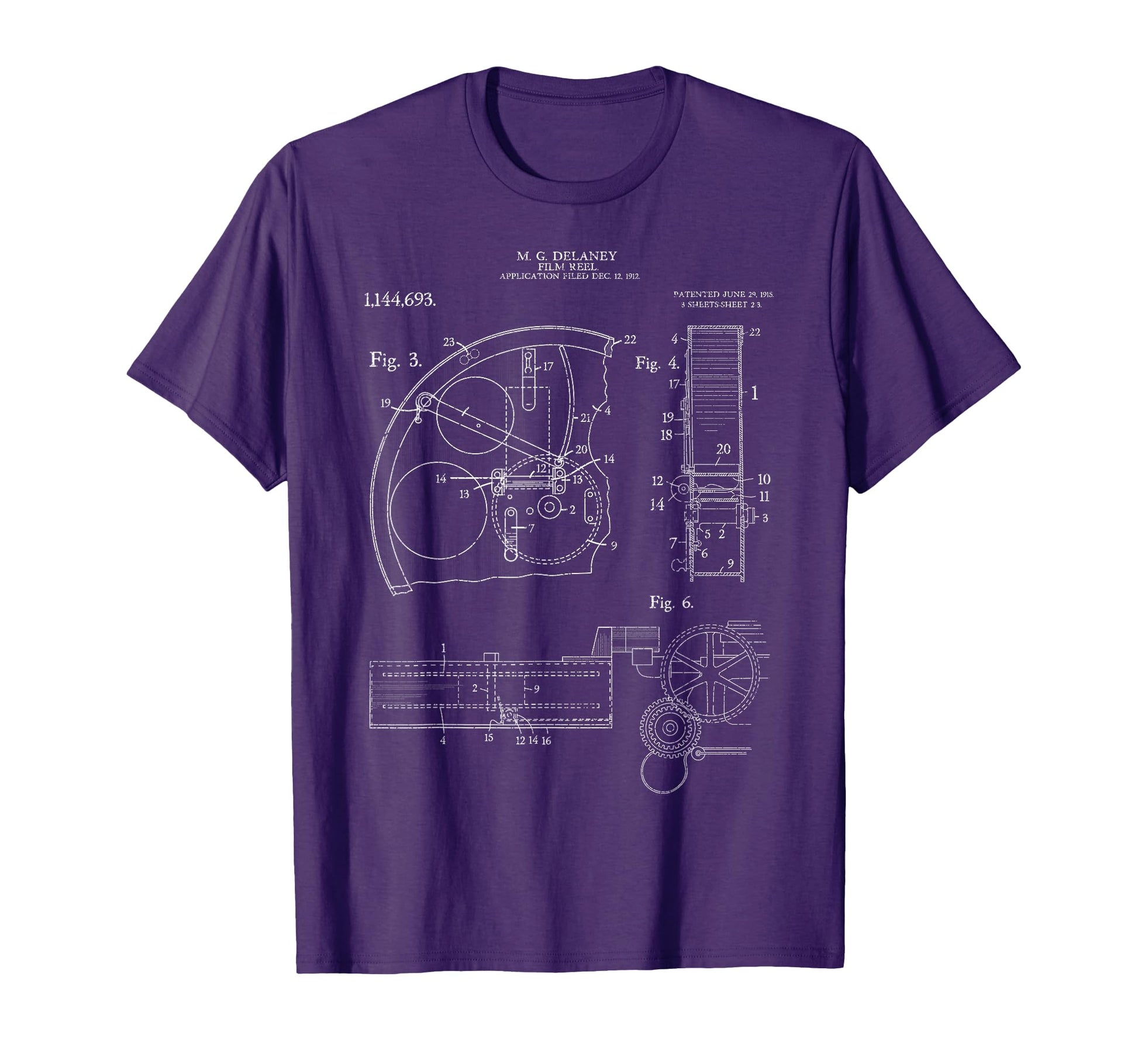 Film Reel Patent Camera Filmmaker T-Shirt - Unique Graphic Men Women - T-Shirt, Sweatshirt, Hoodie