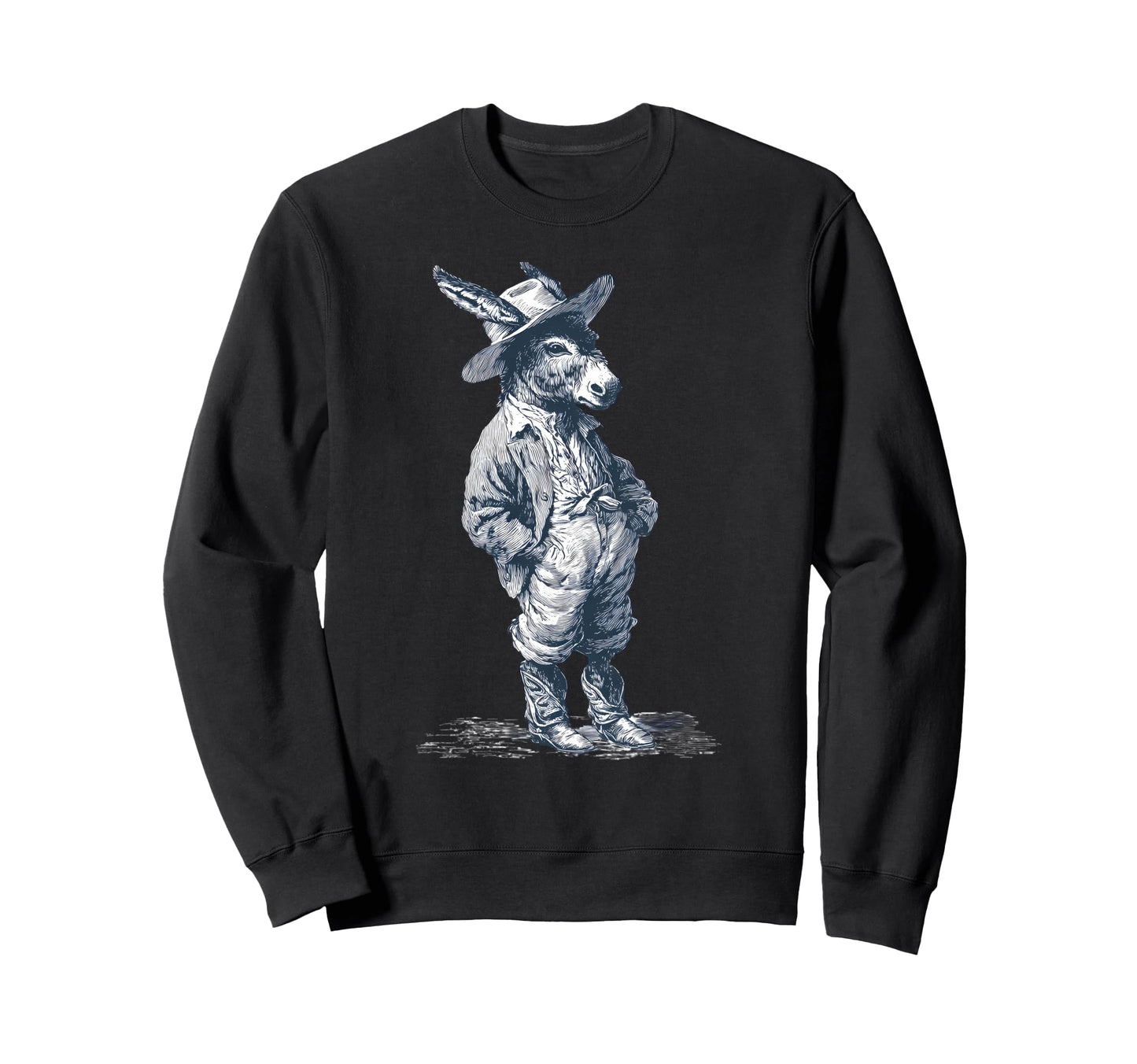 Donkey Cowboy Rodeo Cowgirl Sweatshirt - Aesthetic Graphic for Adults - T-Shirt, Sweatshirt, Hoodie