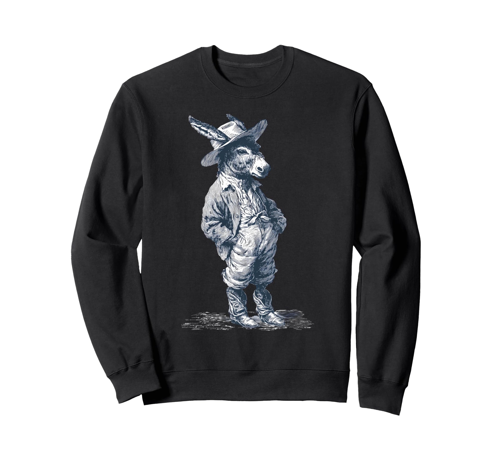 Donkey Cowboy Rodeo Cowgirl Sweatshirt - Aesthetic Graphic for Adults - T-Shirt, Sweatshirt, Hoodie