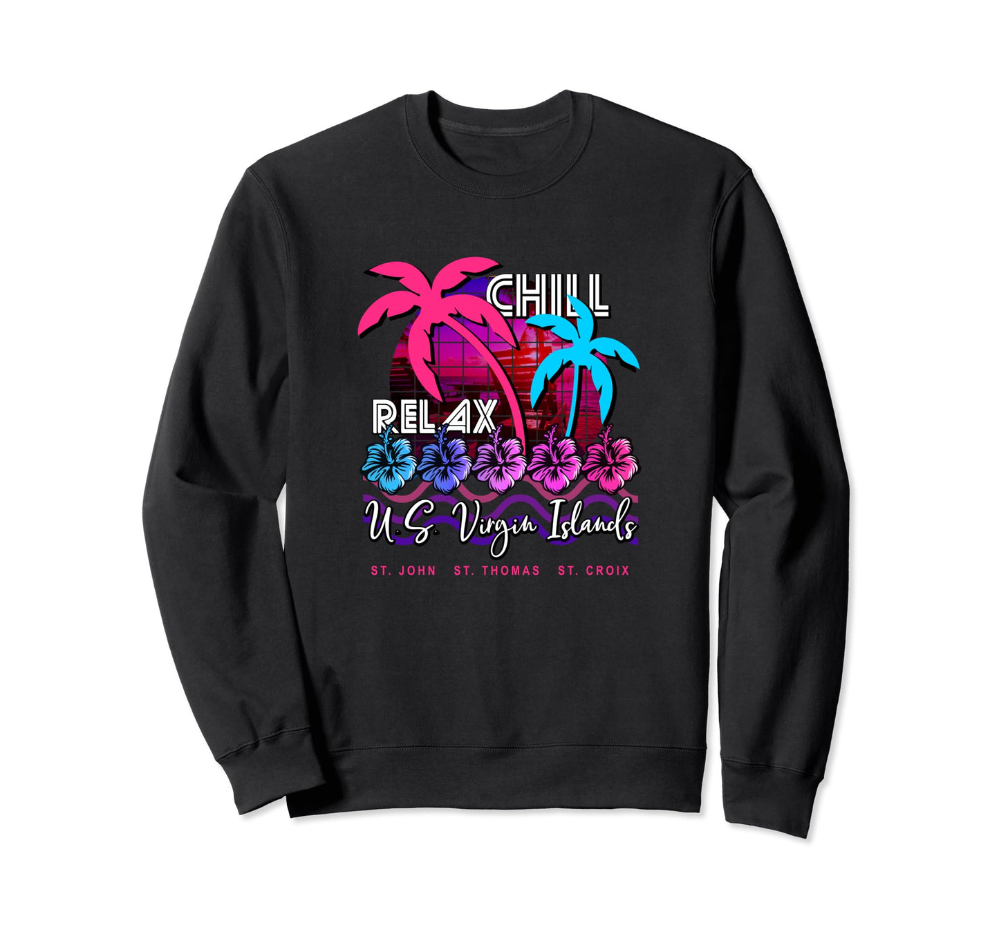 U S Virgin Islands Vaporwave Sweatshirt - Streetwear Style for Adults - T-Shirt, Sweatshirt, Hoodie