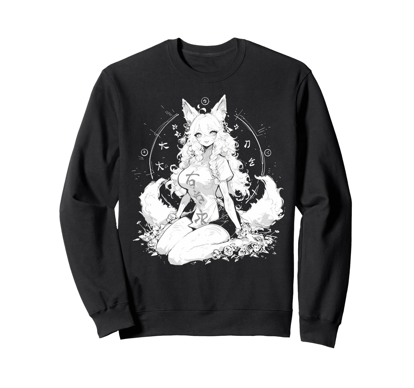 Goth Grunge Demon Anime Furry Wolf Sweatshirt - Graphic Print Men Women - T-Shirt, Sweatshirt, Hoodie