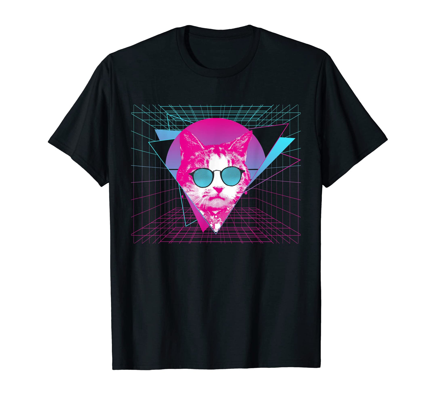 Funny Cat Vaporwave Aesthetic Synthwave T-Shirt - Custom Art Print Unisex - T-Shirt, Sweatshirt, Hoodie