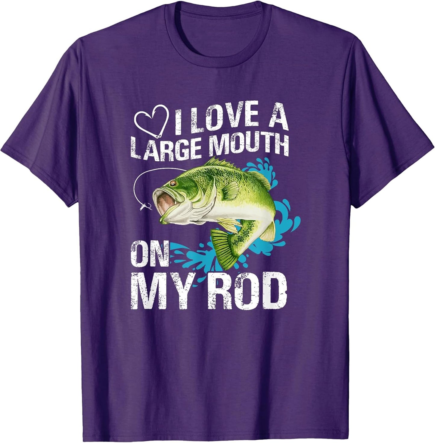 BIG MOUTH BASS FISH, HOOKED ON A LINE. ADVENTURES - Adult & Kids T-Shirts, Sweatshirts & Hoodies apparel design preview 1