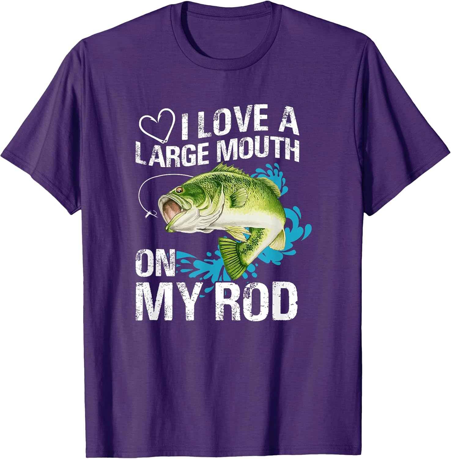 BIG MOUTH BASS FISH, HOOKED ON A LINE. ADVENTURES - Adult & Kids T-Shirts, Sweatshirts & Hoodies apparel design preview 1