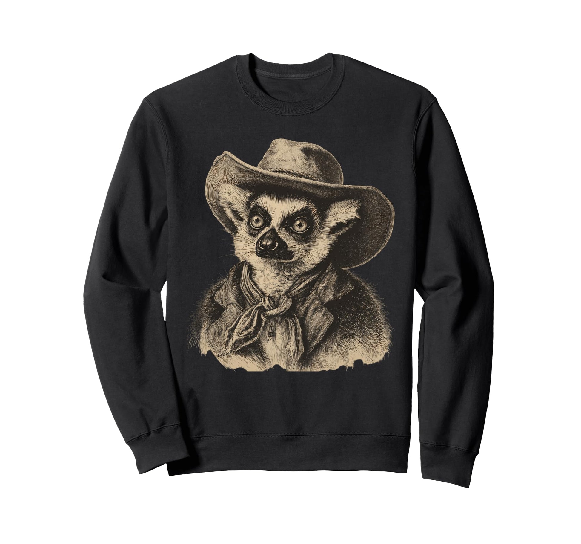 Lemur Cowboy Rodeo Cowgirl Western Sweatshirt - Novelty Apparel Unisex - T-Shirt, Sweatshirt, Hoodie