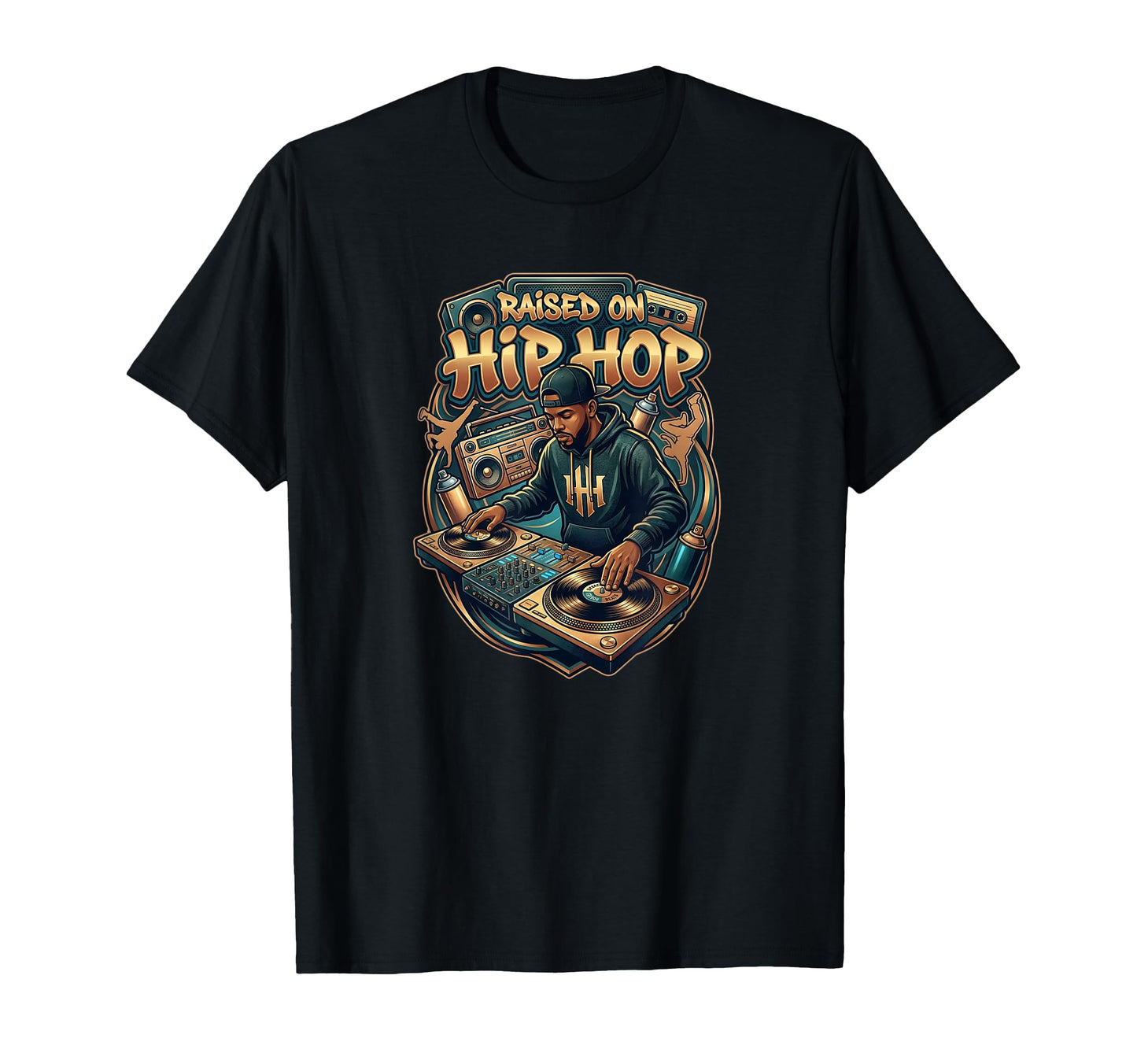 Raised Hip Hop Old School Rap T-Shirt - Minimalist Print Unisex - T-Shirt, Sweatshirt, Hoodie