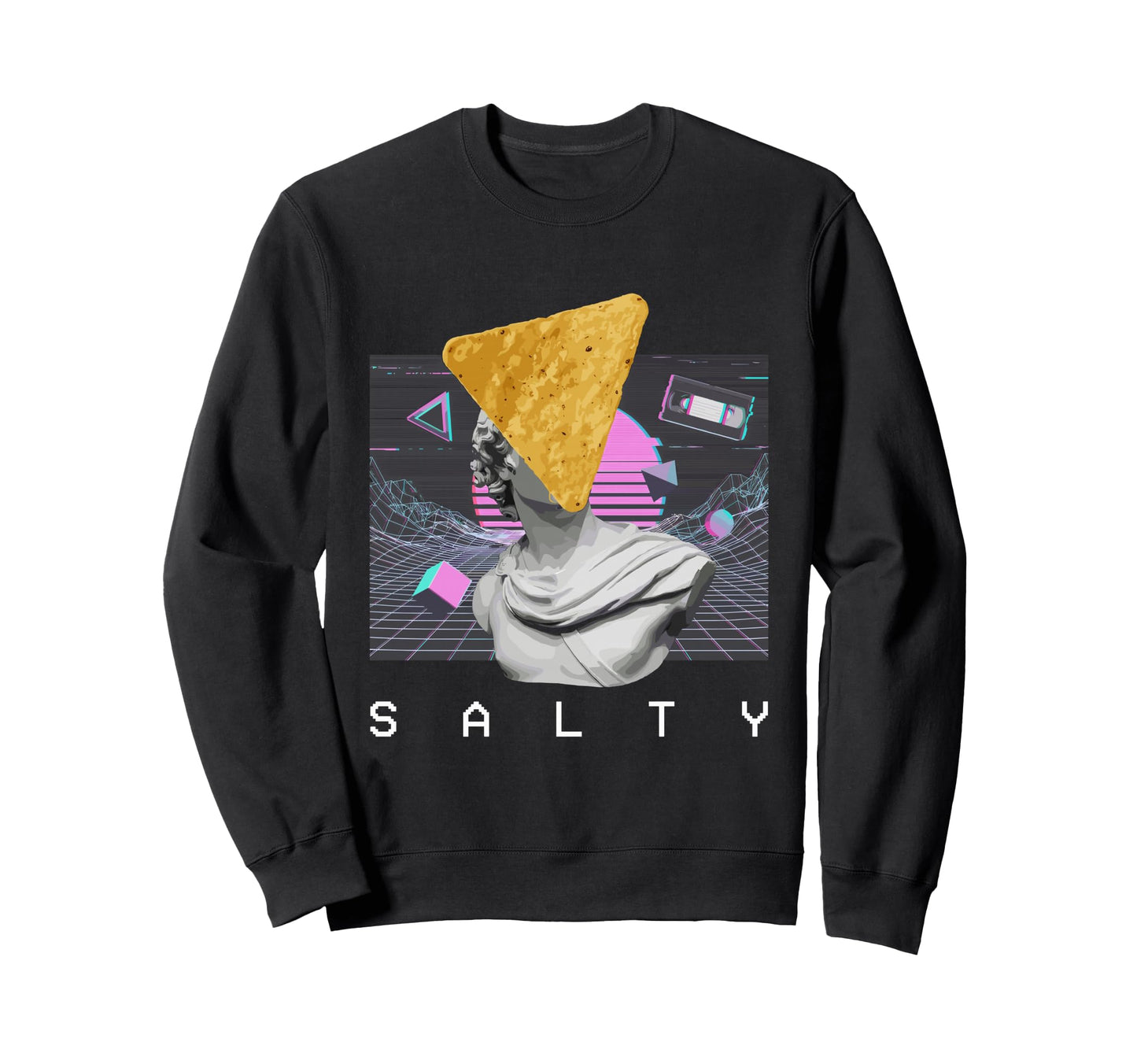 Salty Vaporwave Aesthetic Statue Sweatshirt - Unique Graphic Unisex - T-Shirt, Sweatshirt, Hoodie