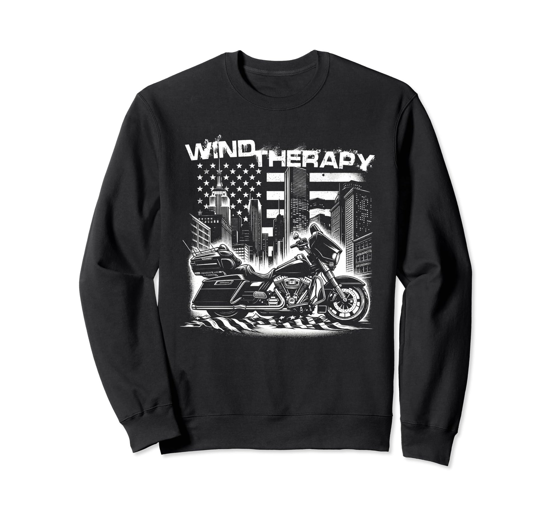 Motorcycle Rider Wind Therapy Funny Sweatshirt - Unique Graphic Unisex - T-Shirt, Sweatshirt, Hoodie