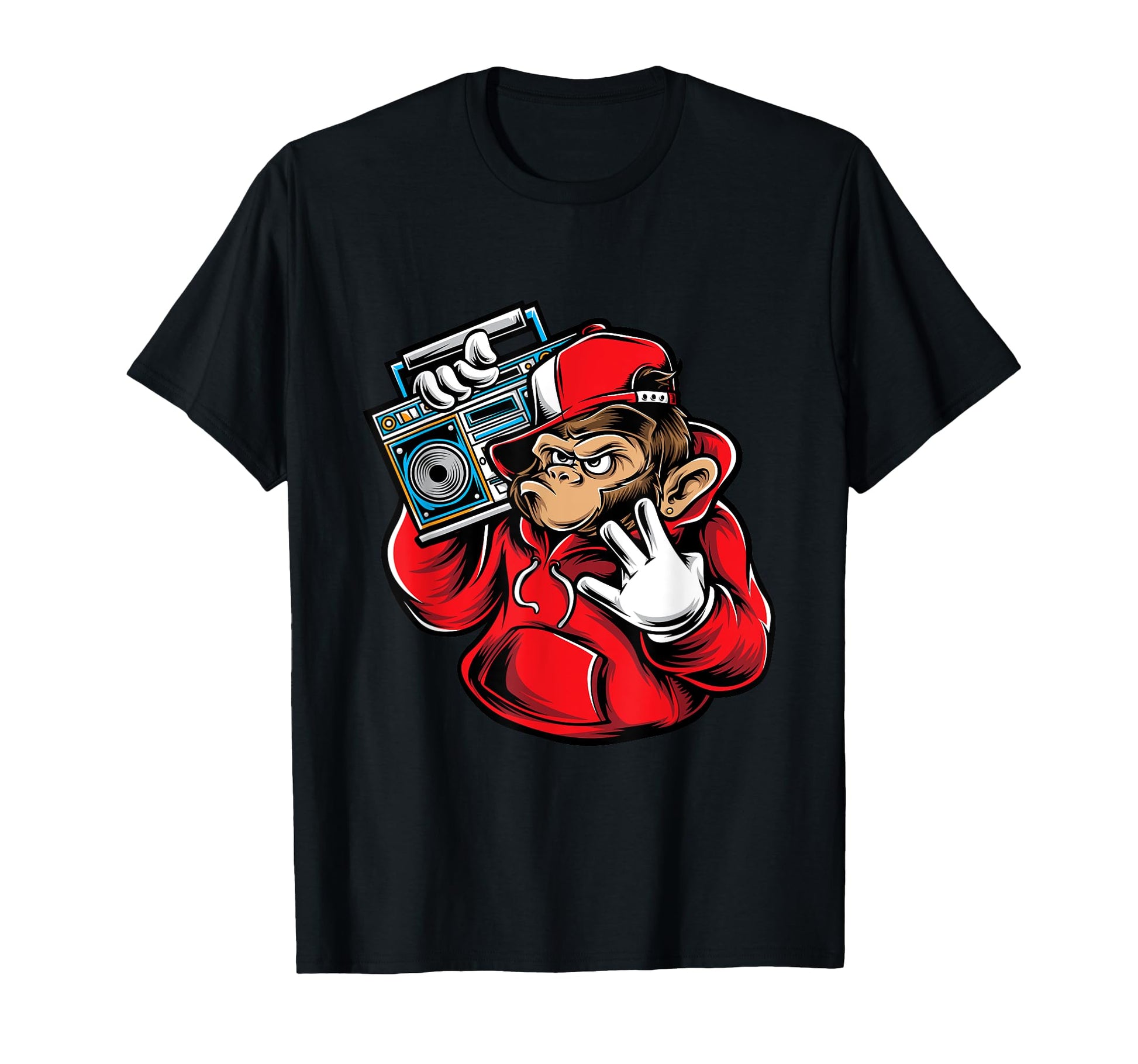 Oldschool Hip Hop Rap Battle Music Monkey T-Shirt - Unique Graphic Unisex - T-Shirt, Sweatshirt, Hoodie