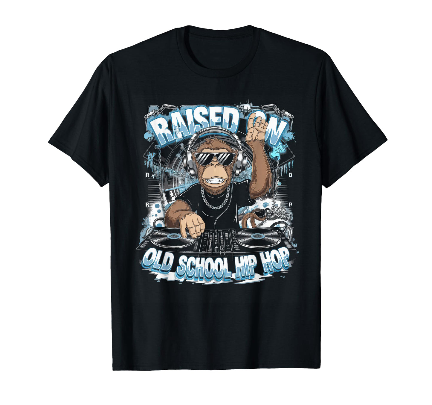 Raised Old School Graffiti Rap Hip T-Shirt - Fun Novelty Design for Adults - T-Shirt, Sweatshirt, Hoodie