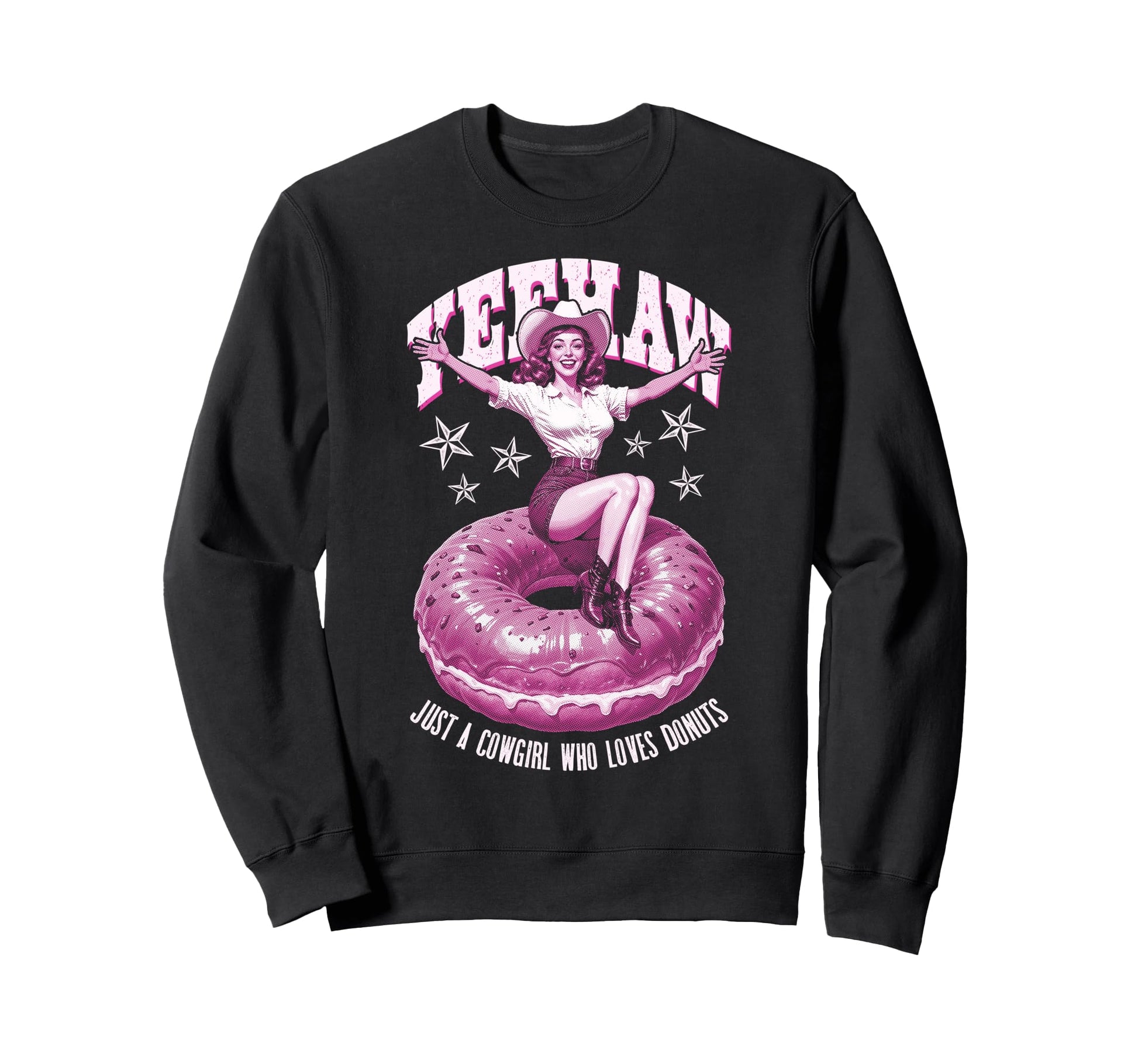 Just Cowgirl Who Loves Donuts Sweatshirt - Aesthetic Graphic for Adults - T-Shirt, Sweatshirt, Hoodie