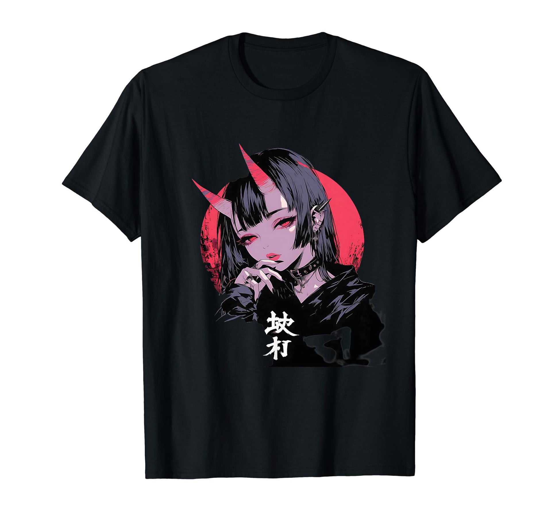 Goth Grunge Demon Anime Waifu Horror T-Shirt - Custom Art Print for Adults - T-Shirt, Sweatshirt, Hoodie