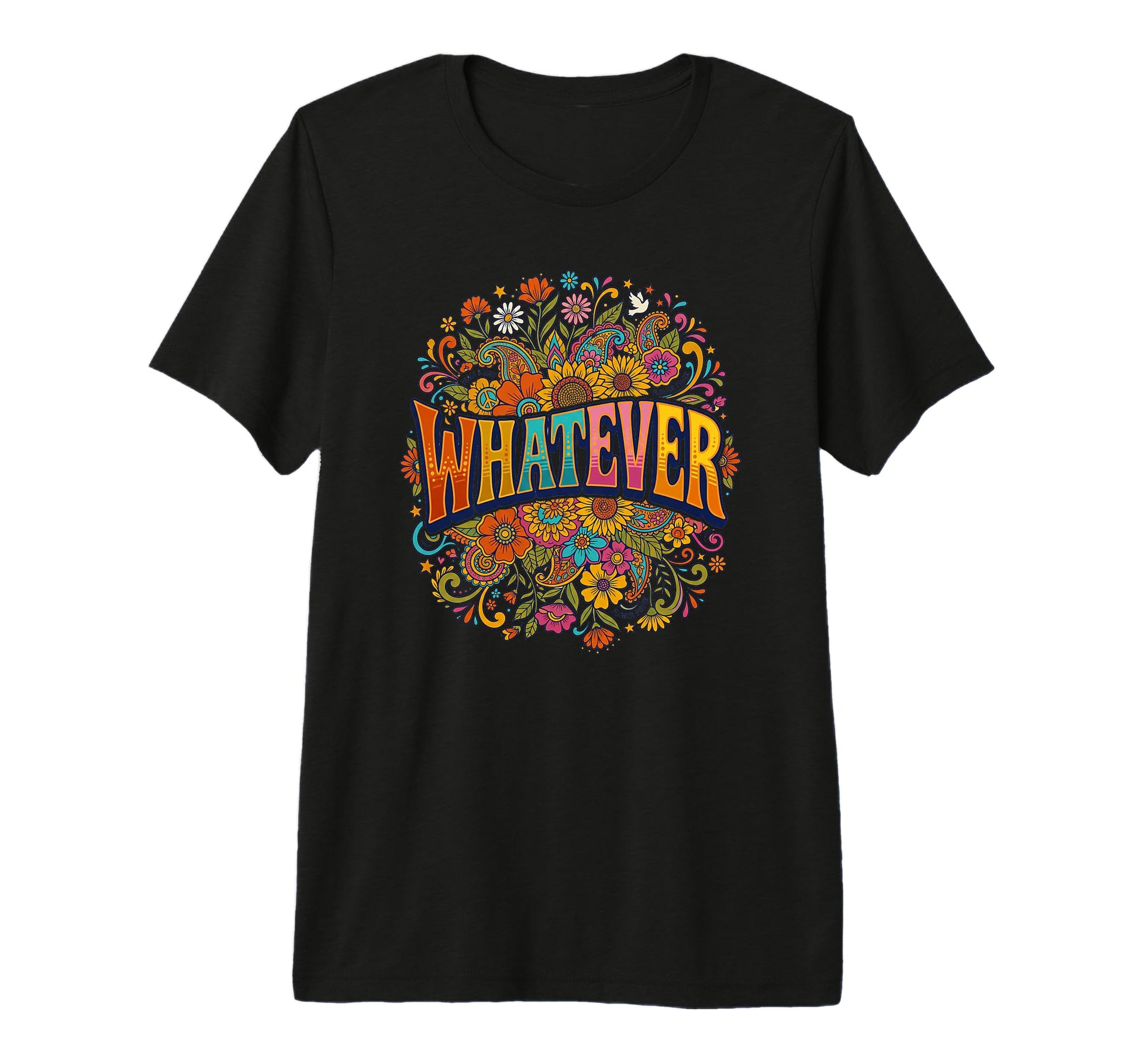 Whatever Hippie Flower Floral Or Tri Blend T-Shirt - Unique Graphic Unisex - T-Shirt, Sweatshirt, Hoodie