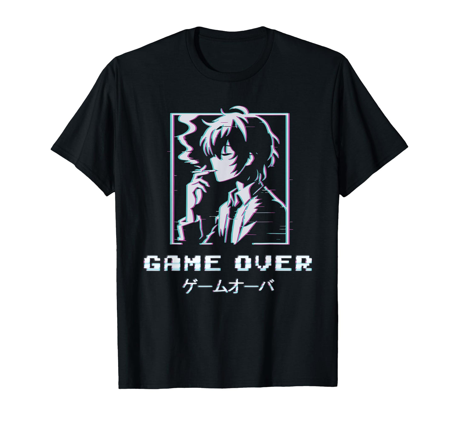 Game Over Anime Sad Japanese T-Shirt - Fun Novelty Design for Adults - T-Shirt, Sweatshirt, Hoodie