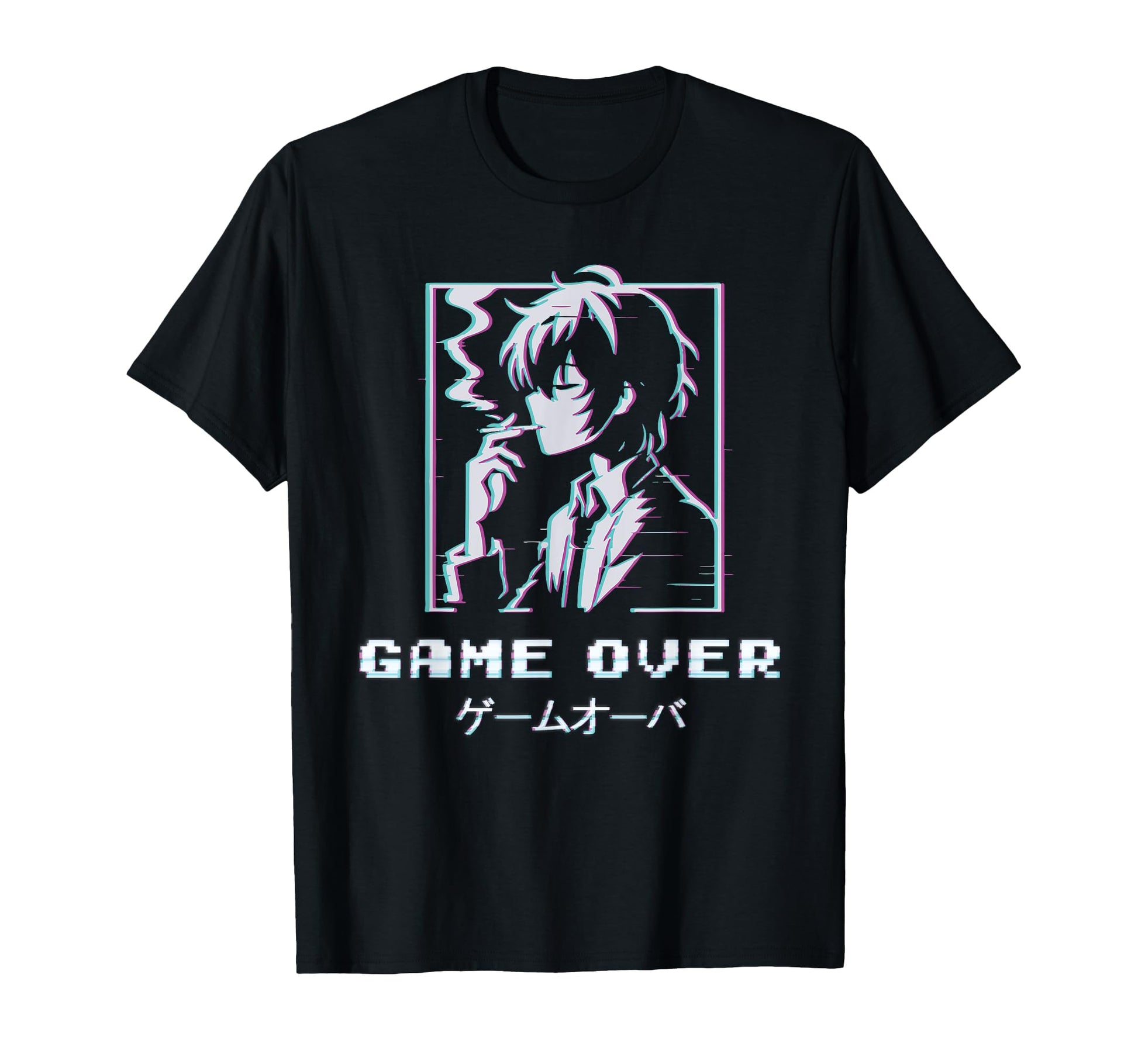 Game Over Anime Sad Japanese T-Shirt - Fun Novelty Design for Adults - T-Shirt, Sweatshirt, Hoodie