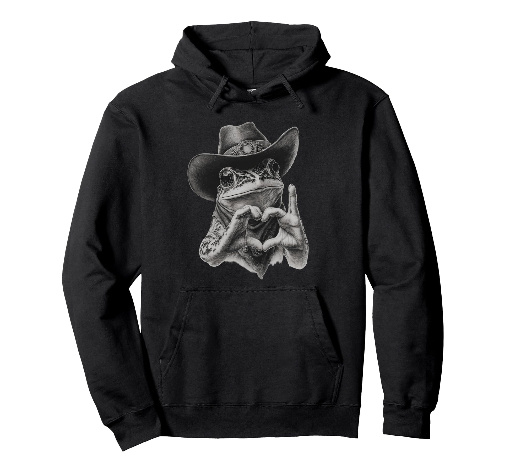 Frog Cowboy Toad Rodeo Cowgirl Western Hoodie - Trendy Graphic Unisex - T-Shirt, Sweatshirt, Hoodie