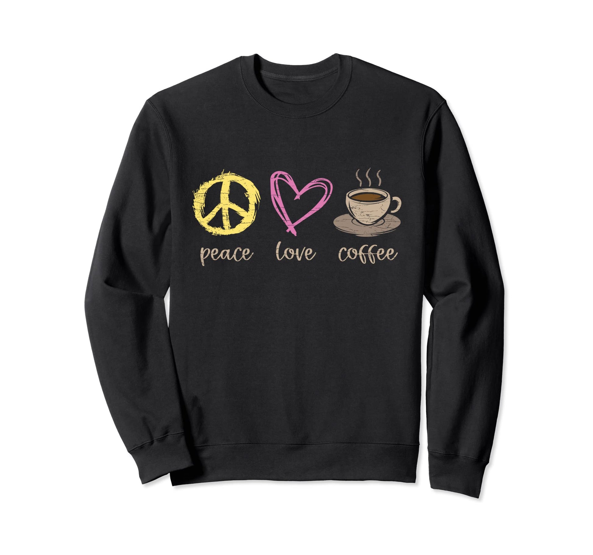 Barista Peace Love Coffee Sweatshirt - Minimalist Print Men Women - T-Shirt, Sweatshirt, Hoodie