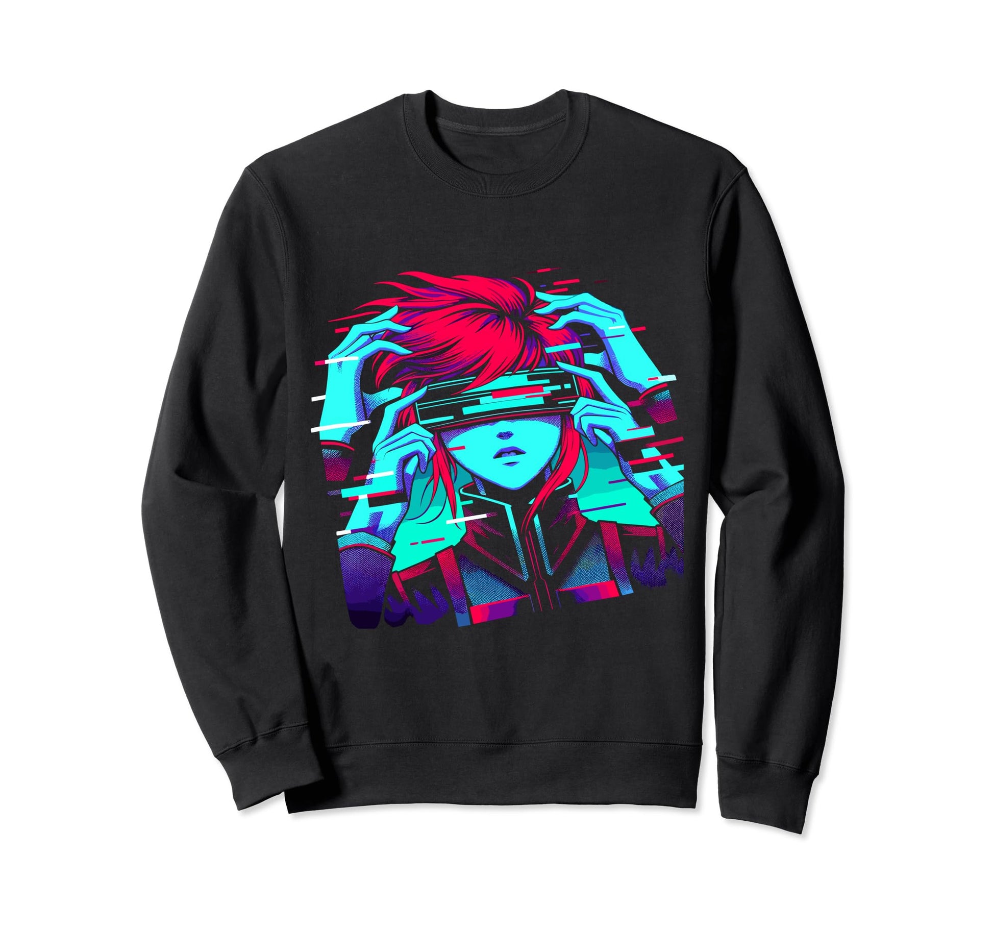 Anime Glitch Japanese Anime Sweatshirt - Novelty Apparel Men Women - T-Shirt, Sweatshirt, Hoodie