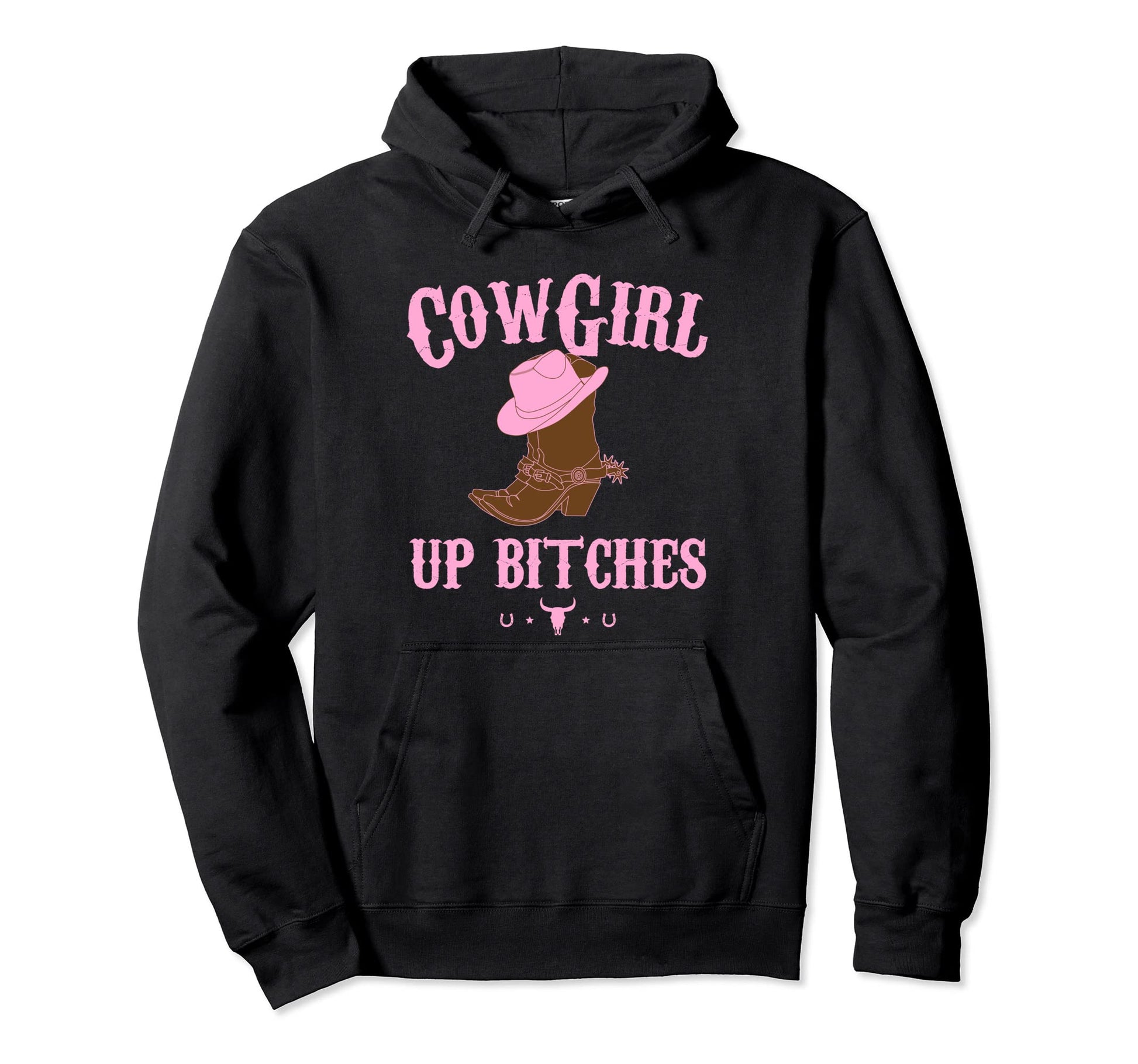 Western Cowgirl Yeehaw Hippie Boho Cow Hoodie - Novelty Apparel Men Women - T-Shirt, Sweatshirt, Hoodie