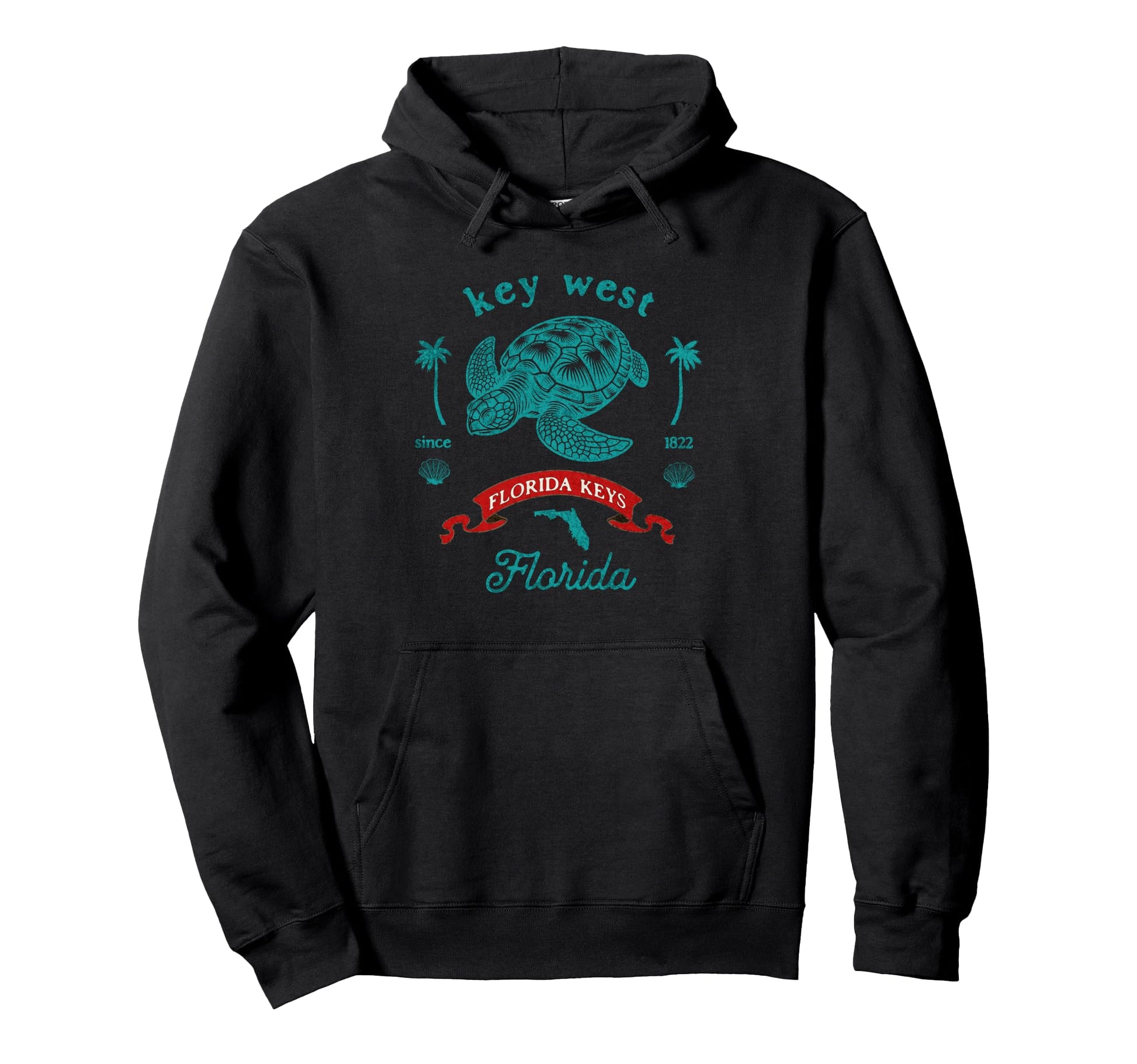 Key West Florida Sea Turtle Tropical Hoodie - Minimalist Print Men Women - T-Shirt, Sweatshirt, Hoodie