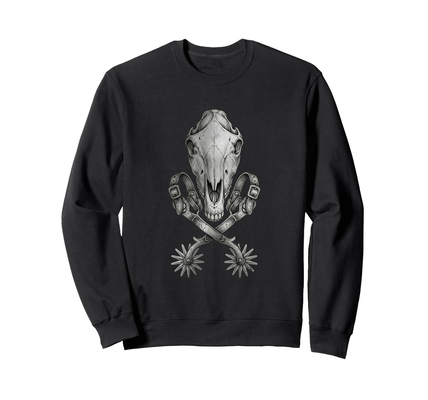 Western Skull Spurs Crossed Sweatshirt - Casual Everyday Wear for Adults - T-Shirt, Sweatshirt, Hoodie