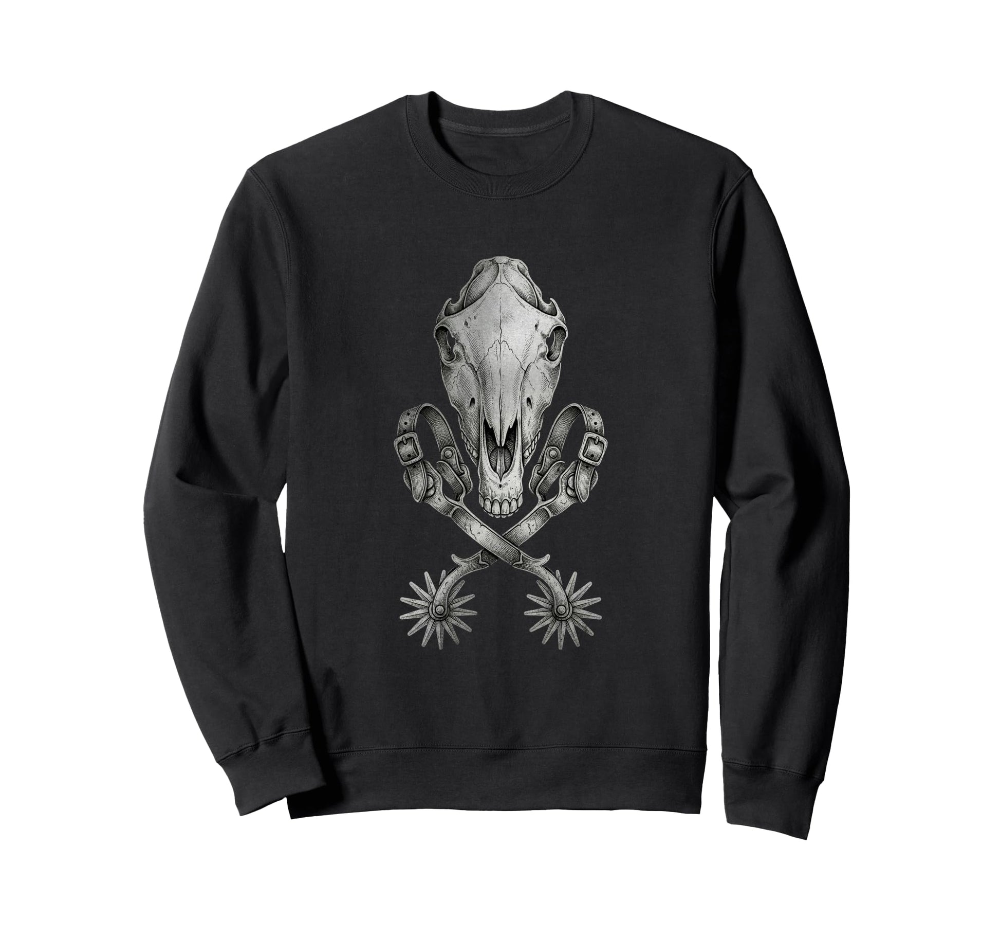 Western Skull Spurs Crossed Sweatshirt - Casual Everyday Wear for Adults - T-Shirt, Sweatshirt, Hoodie