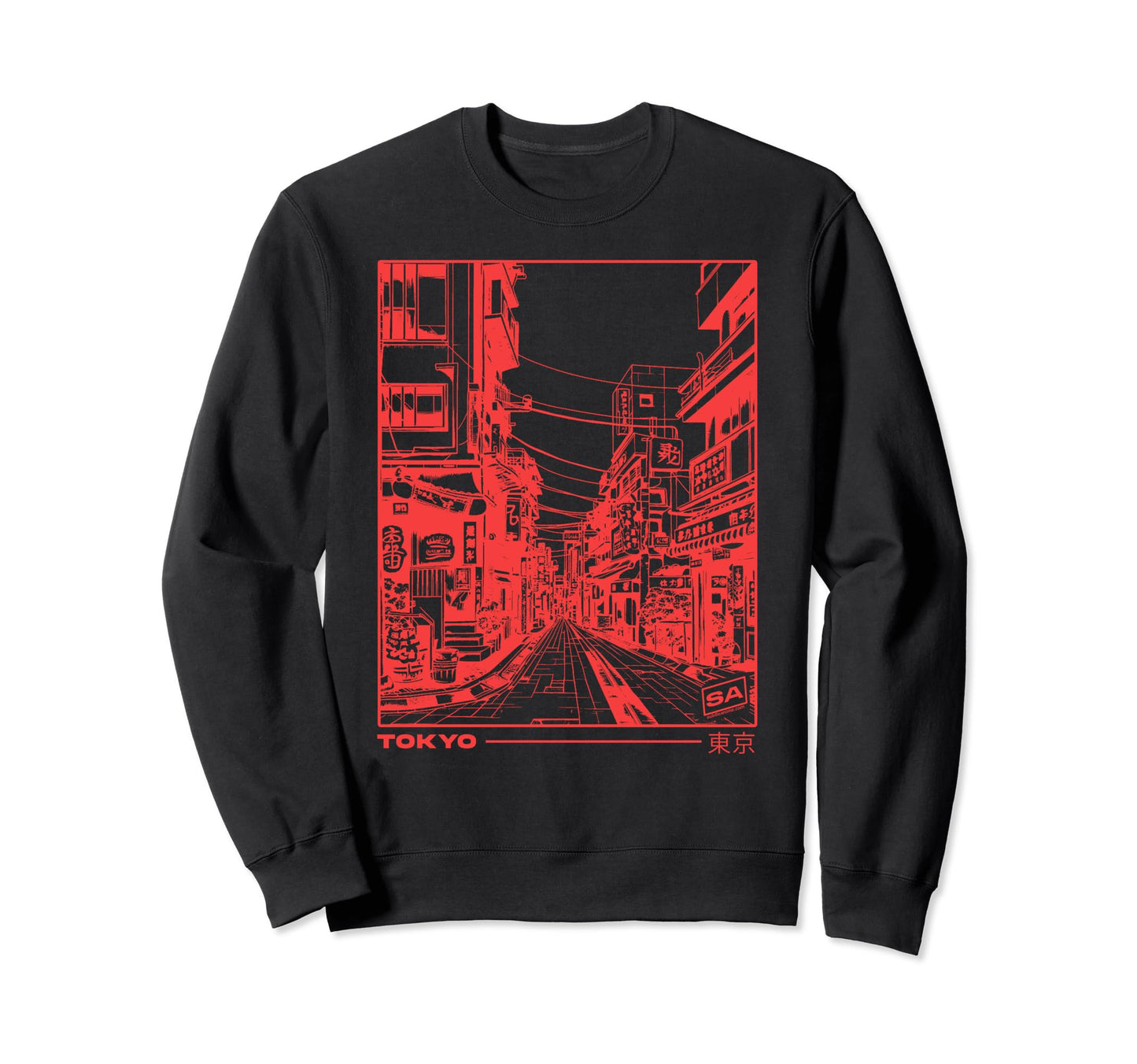 Japan Streets Tokyo Minimal Sweatshirt - Unique Graphic for Adults - T-Shirt, Sweatshirt, Hoodie