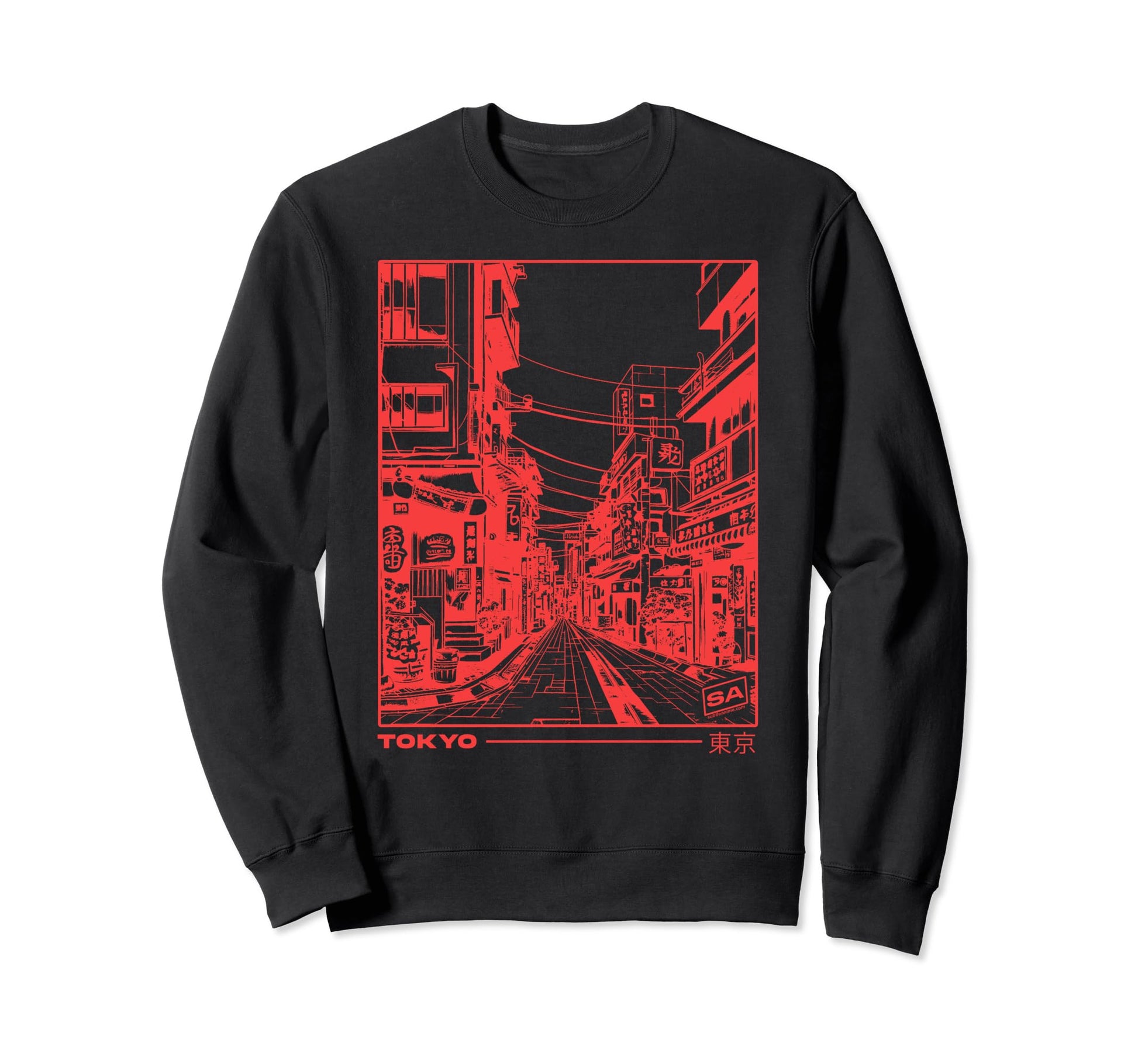 Japan Streets Tokyo Minimal Sweatshirt - Unique Graphic for Adults - T-Shirt, Sweatshirt, Hoodie