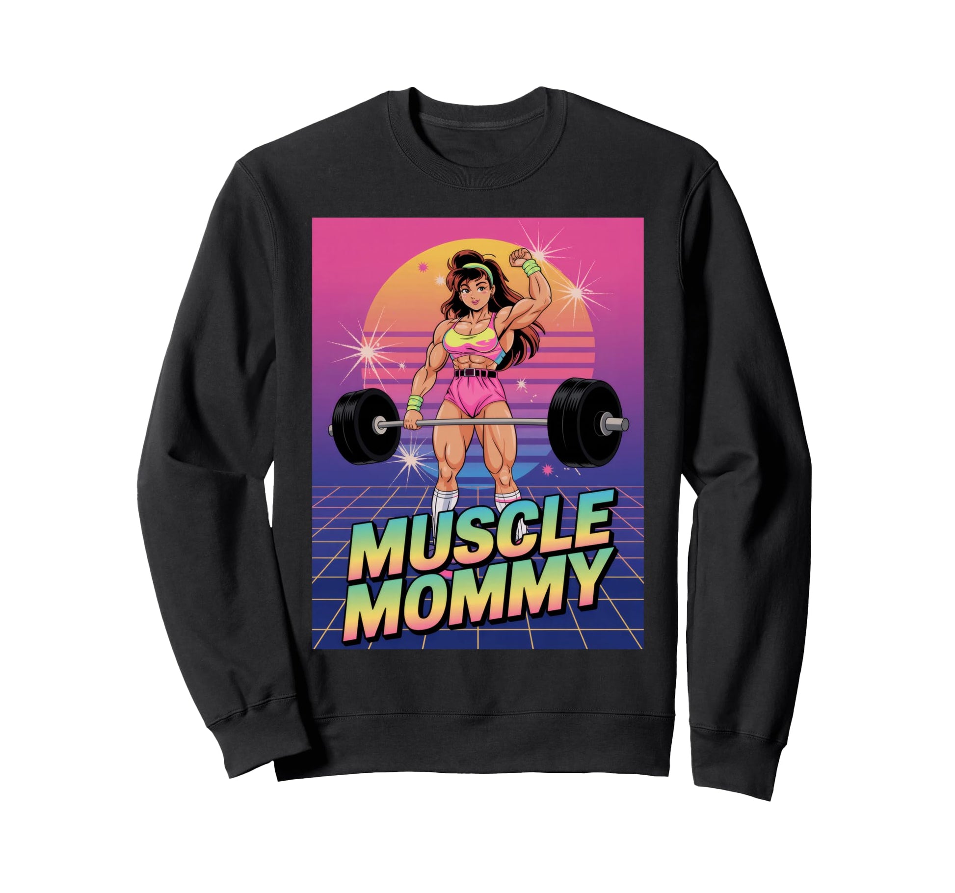 Anime Muscle Mommy Weightlifting Sweatshirt - Minimalist Print Men Women - T-Shirt, Sweatshirt, Hoodie