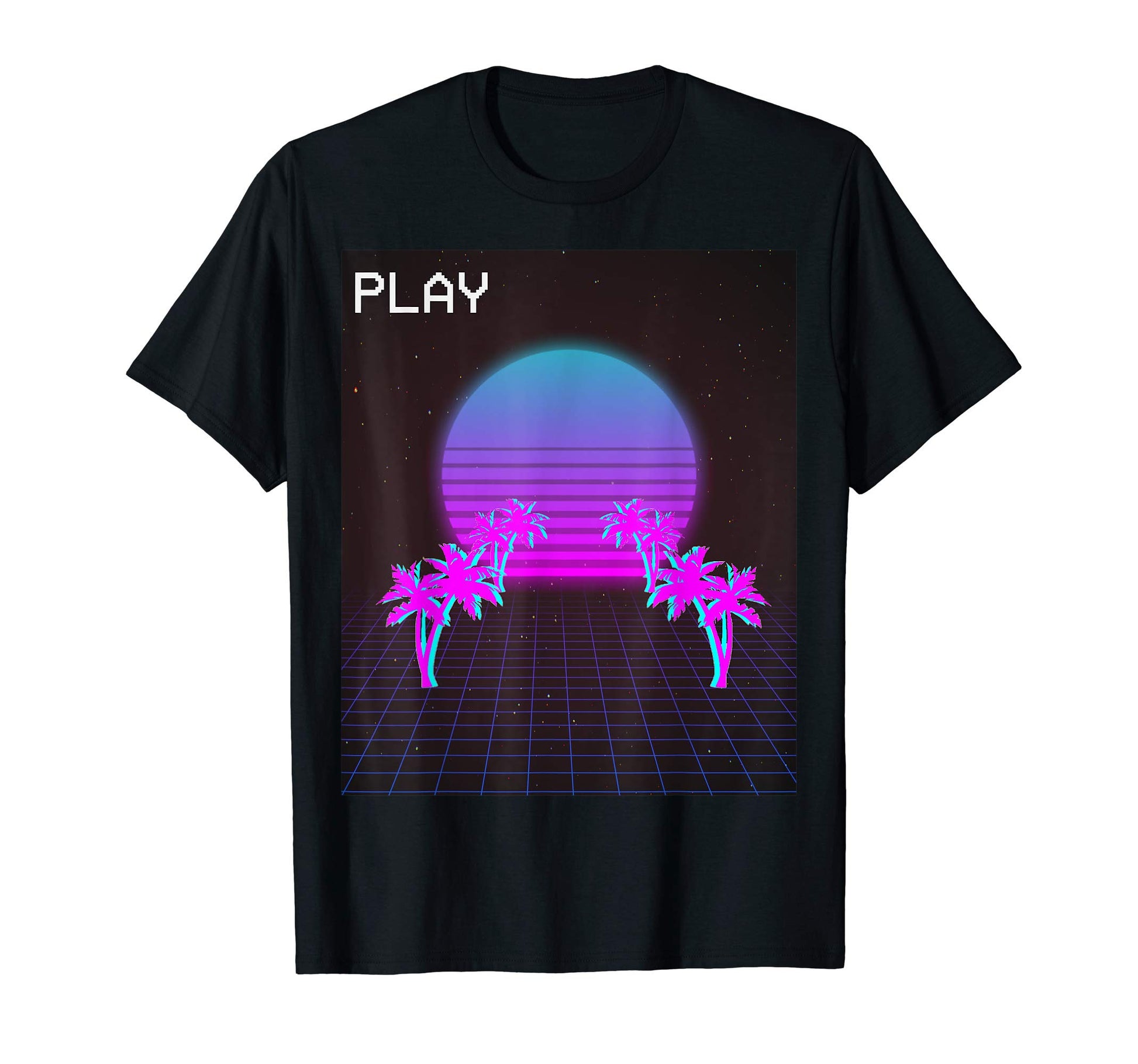 80S Grid Aesthetic Vaporwave Palm T-Shirt - Minimalist Print for Adults - T-Shirt, Sweatshirt, Hoodie