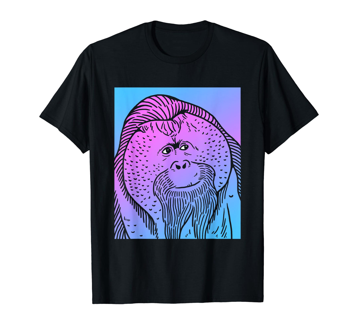 Vaporwave Orangutan Aesthetic T-Shirt - Casual Everyday Wear Men Women - T-Shirt, Sweatshirt, Hoodie