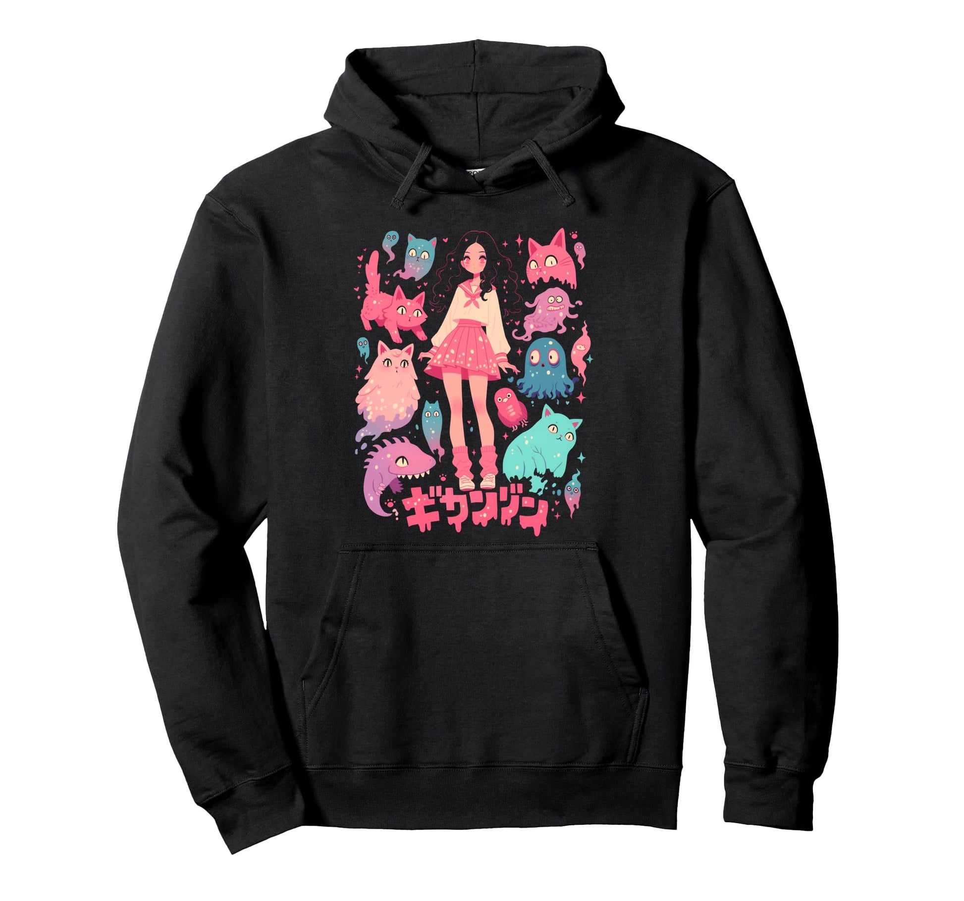 Goth Grunge Demon Anime Waifu Horror Hoodie - Fun Novelty Design Unisex - T-Shirt, Sweatshirt, Hoodie