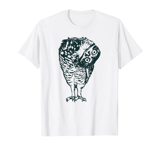 Boho Folk Art Owl Curious Tilted T-Shirt - Casual Everyday Wear for Adults - T-Shirt, Sweatshirt, Hoodie