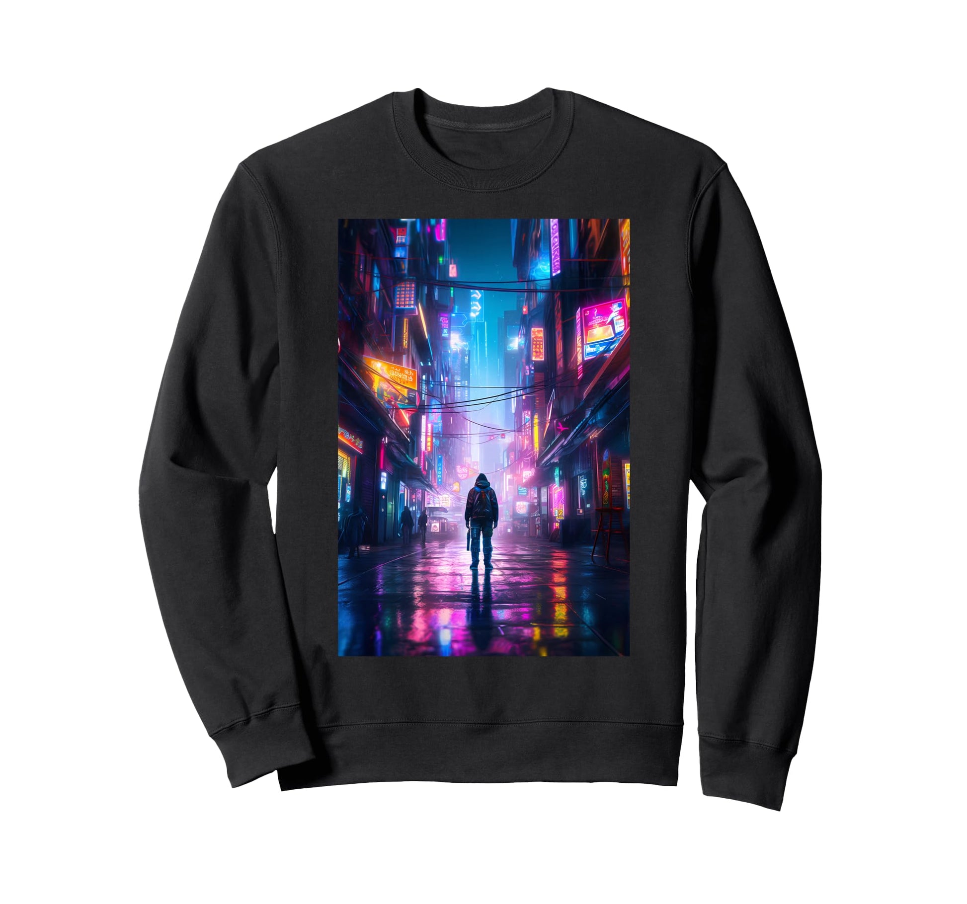 Neon Tokyo Night Aesthetic Vaporwave Sweatshirt - Graphic Print Unisex - T-Shirt, Sweatshirt, Hoodie
