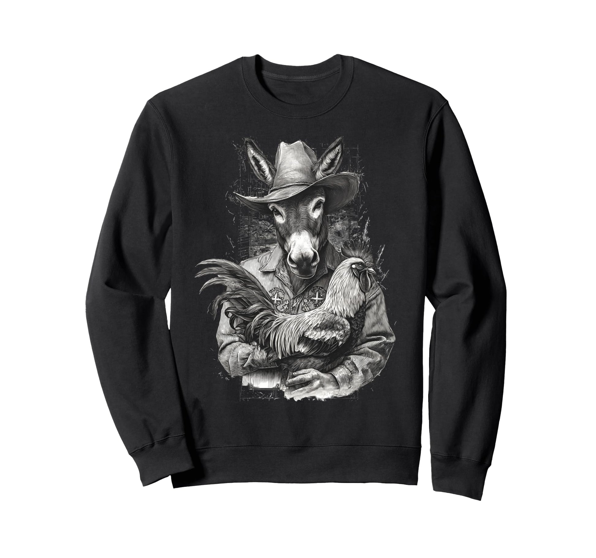 Donkey Cowboy Rodeo Cowgirl Sweatshirt - Fun Novelty Design for Adults - T-Shirt, Sweatshirt, Hoodie