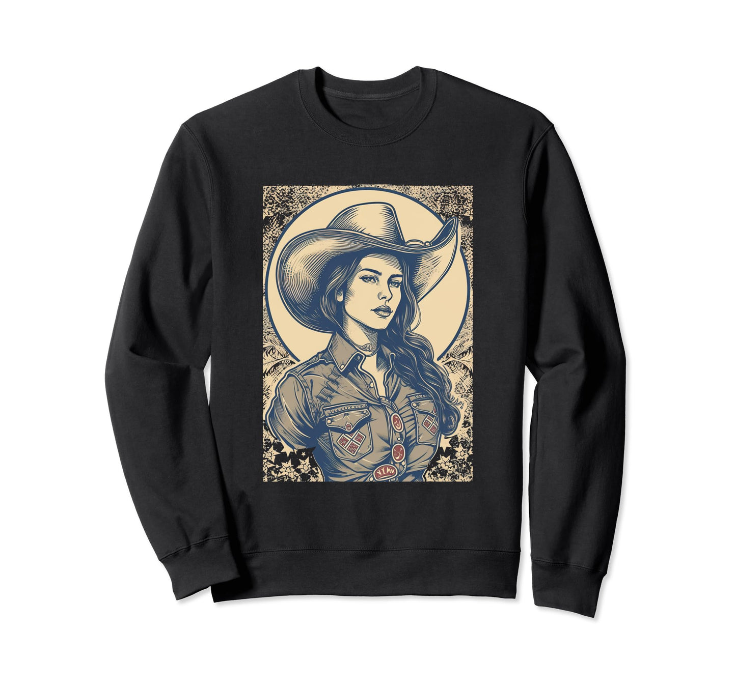 Cowgirl Cowboy Patriotic Cow And Farm Sweatshirt - Unique Graphic Unisex - T-Shirt, Sweatshirt, Hoodie