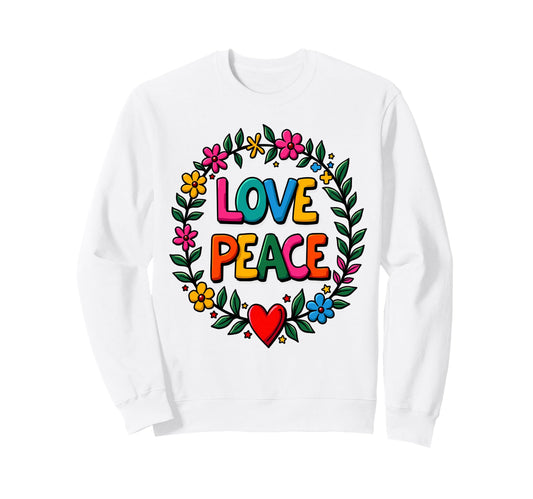 60S 70S Flower Power Groovy Love Sweatshirt - Novelty Apparel Men Women - T-Shirt, Sweatshirt, Hoodie