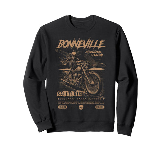Bonneville Salt Flats Motorcycle Sweatshirt - Minimalist Print Men Women - T-Shirt, Sweatshirt, Hoodie