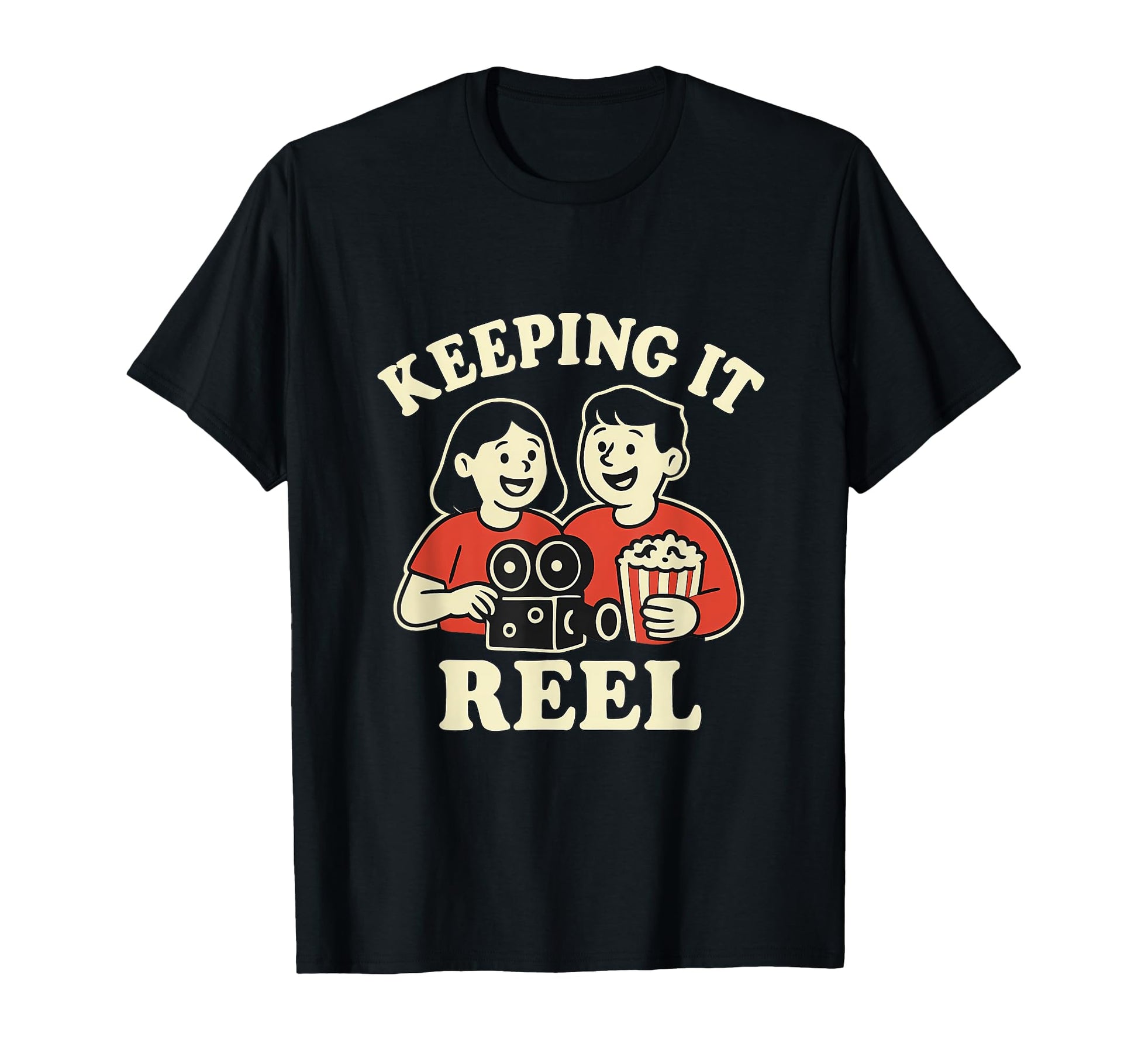 Keeping It Reel Film Camera Popcorn T-Shirt - Aesthetic Graphic Unisex - T-Shirt, Sweatshirt, Hoodie