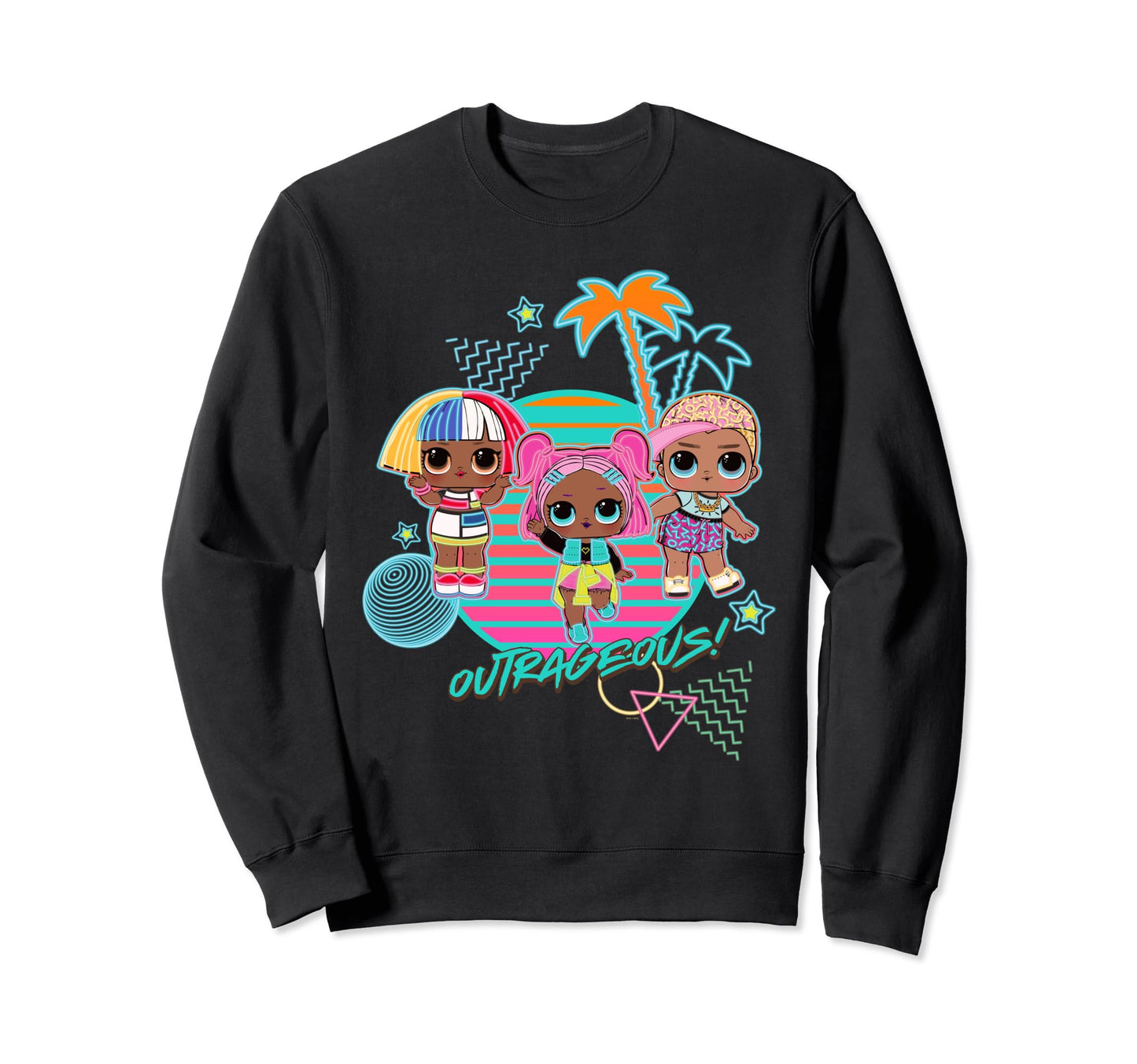 L O L Surprise Neon Vaporwave Beach Sweatshirt - Fun Novelty Design Unisex - T-Shirt, Sweatshirt, Hoodie