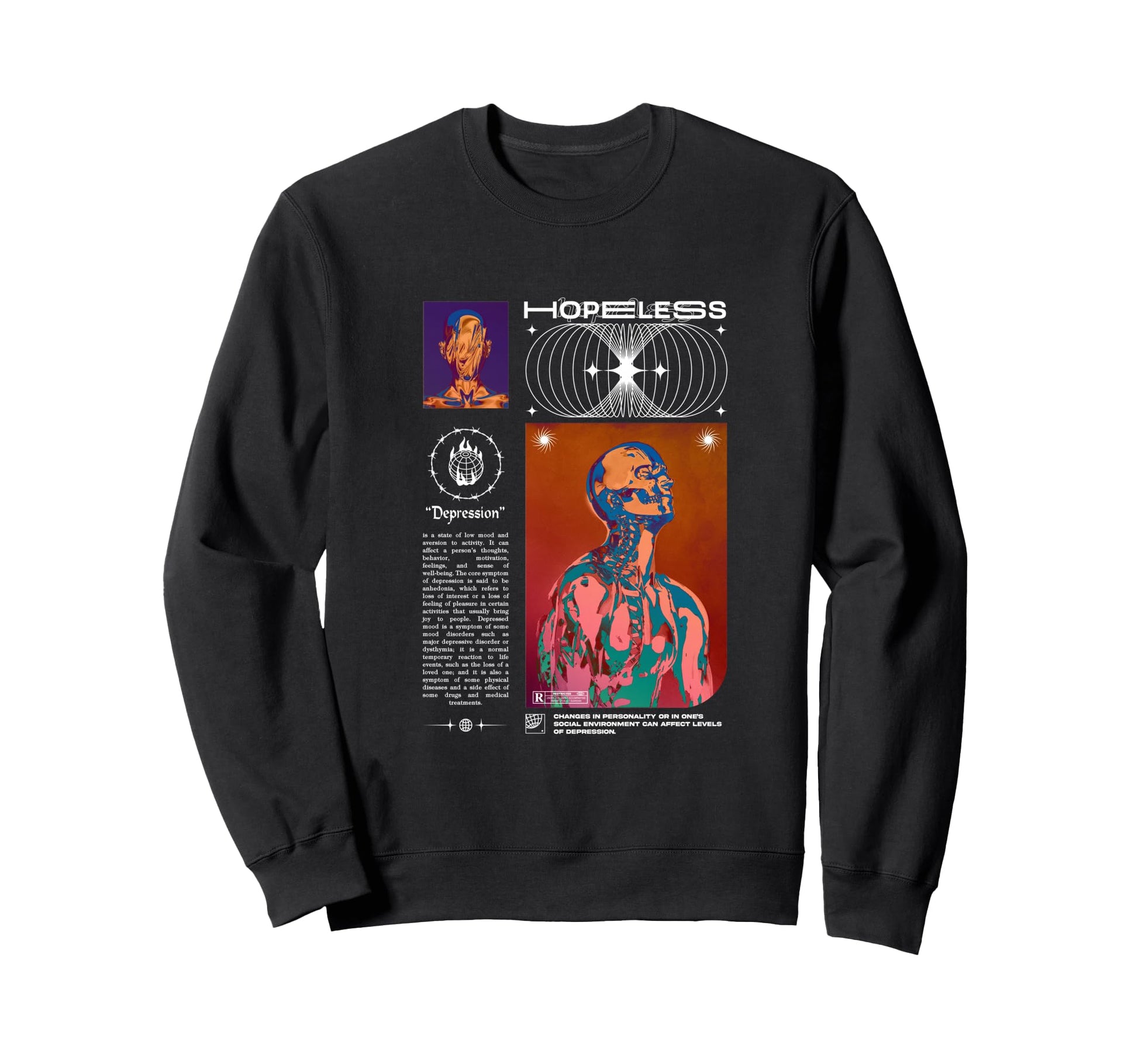 Hopeless Aesthetic Edgy Sweatshirt - Casual Everyday Wear Men Women - T-Shirt, Sweatshirt, Hoodie