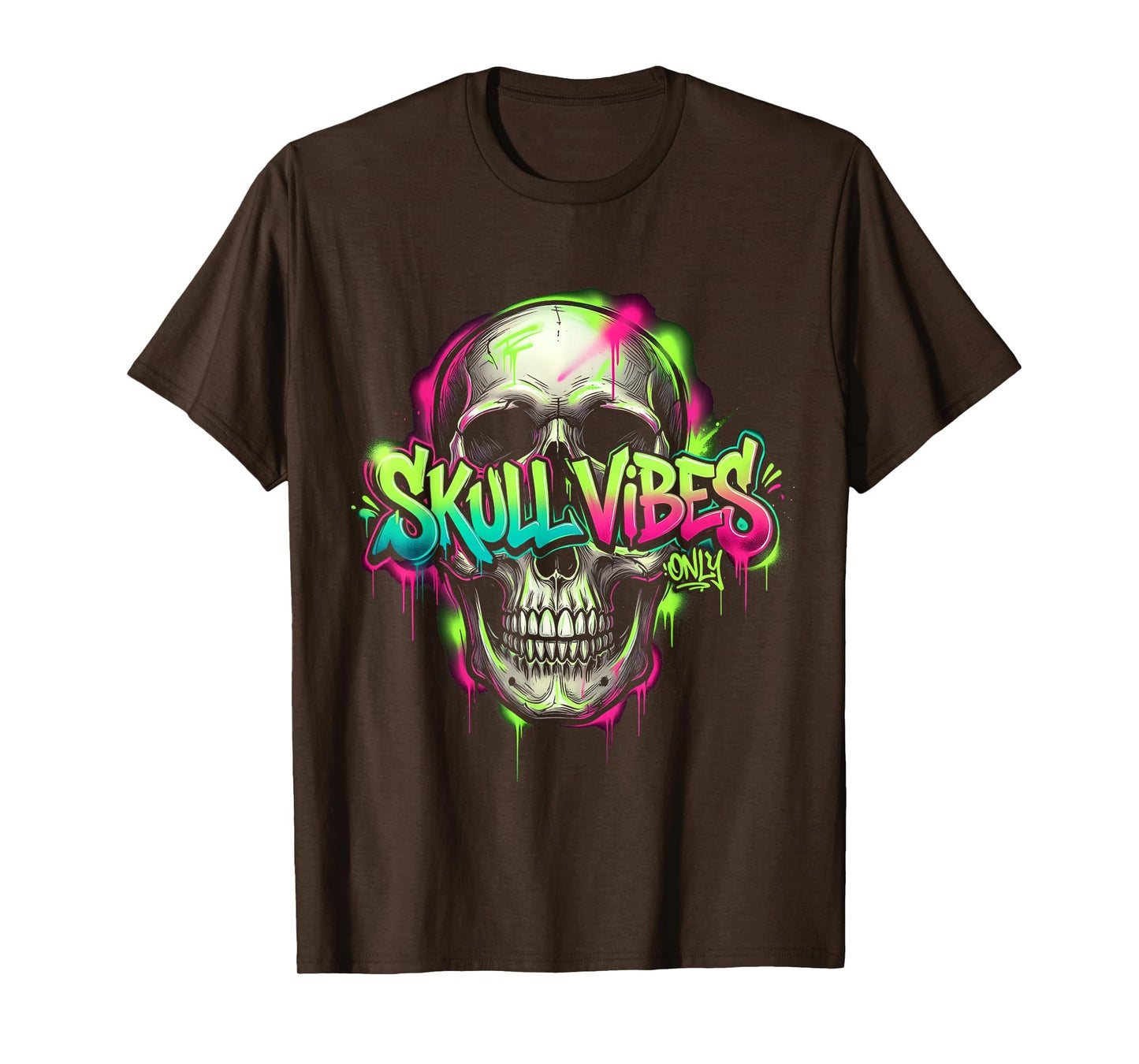 Skull Vibes Only Bold T-Shirt - Aesthetic Graphic Unisex - T-Shirt, Sweatshirt, Hoodie