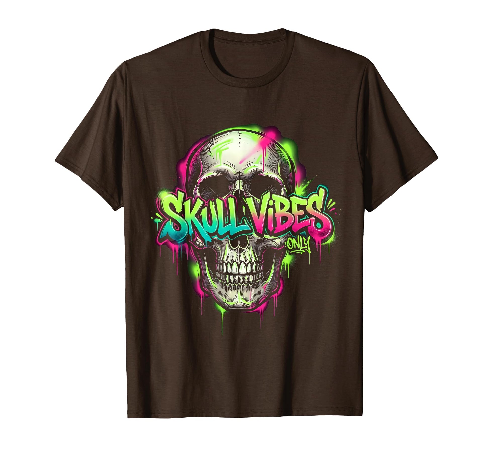 Skull Vibes Only Bold T-Shirt - Aesthetic Graphic Unisex - T-Shirt, Sweatshirt, Hoodie