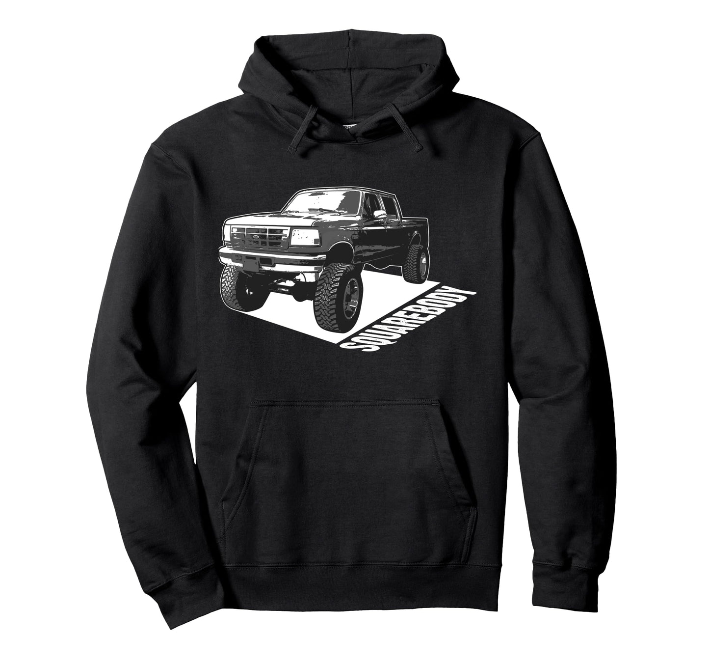 Squarebody Old School Body Car Truck Hoodie - Minimalist Print Unisex - T-Shirt, Sweatshirt, Hoodie