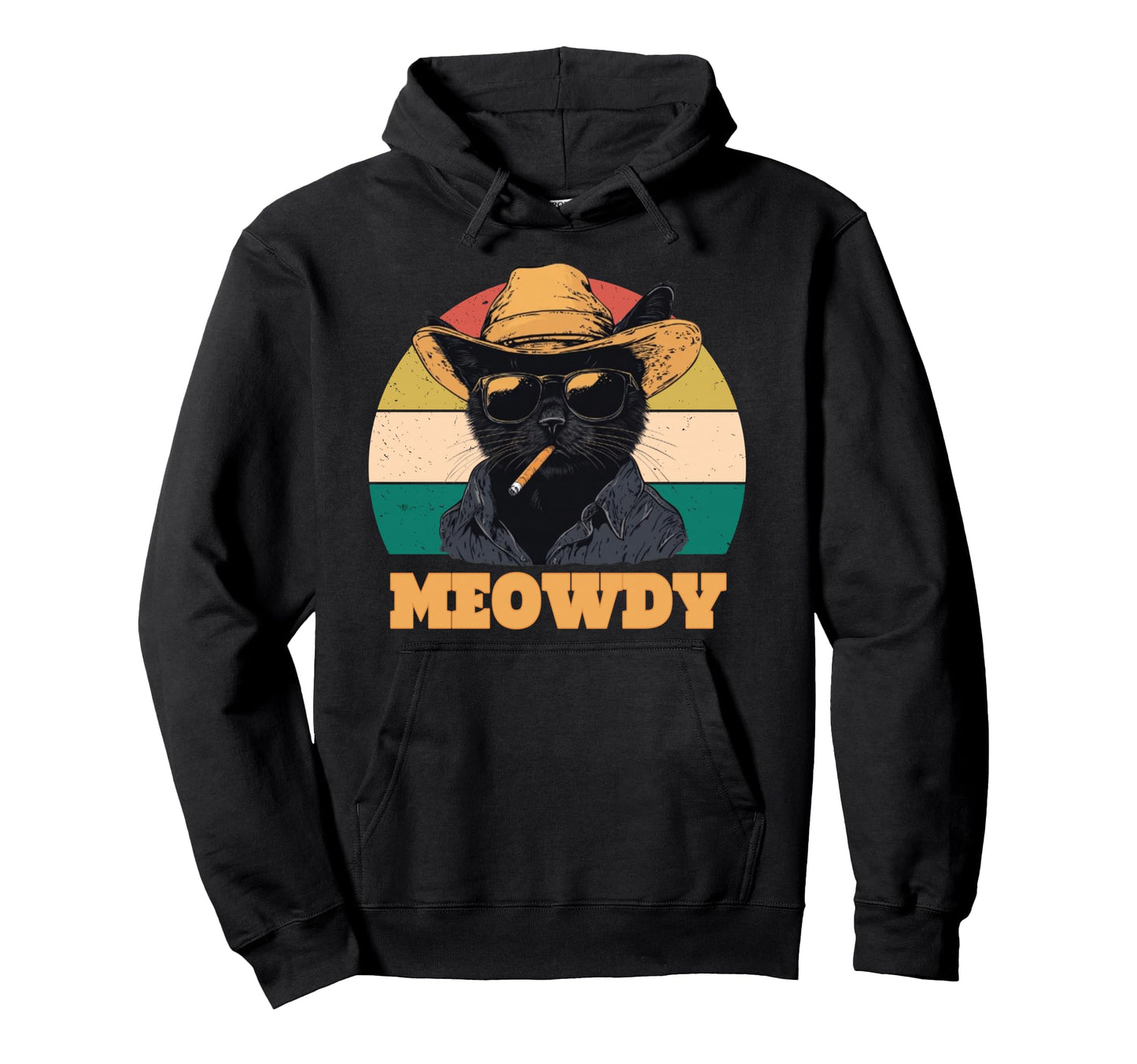 Meowdy Partner Cowboy Cat Hoodie - Minimalist Print Men Women - T-Shirt, Sweatshirt, Hoodie